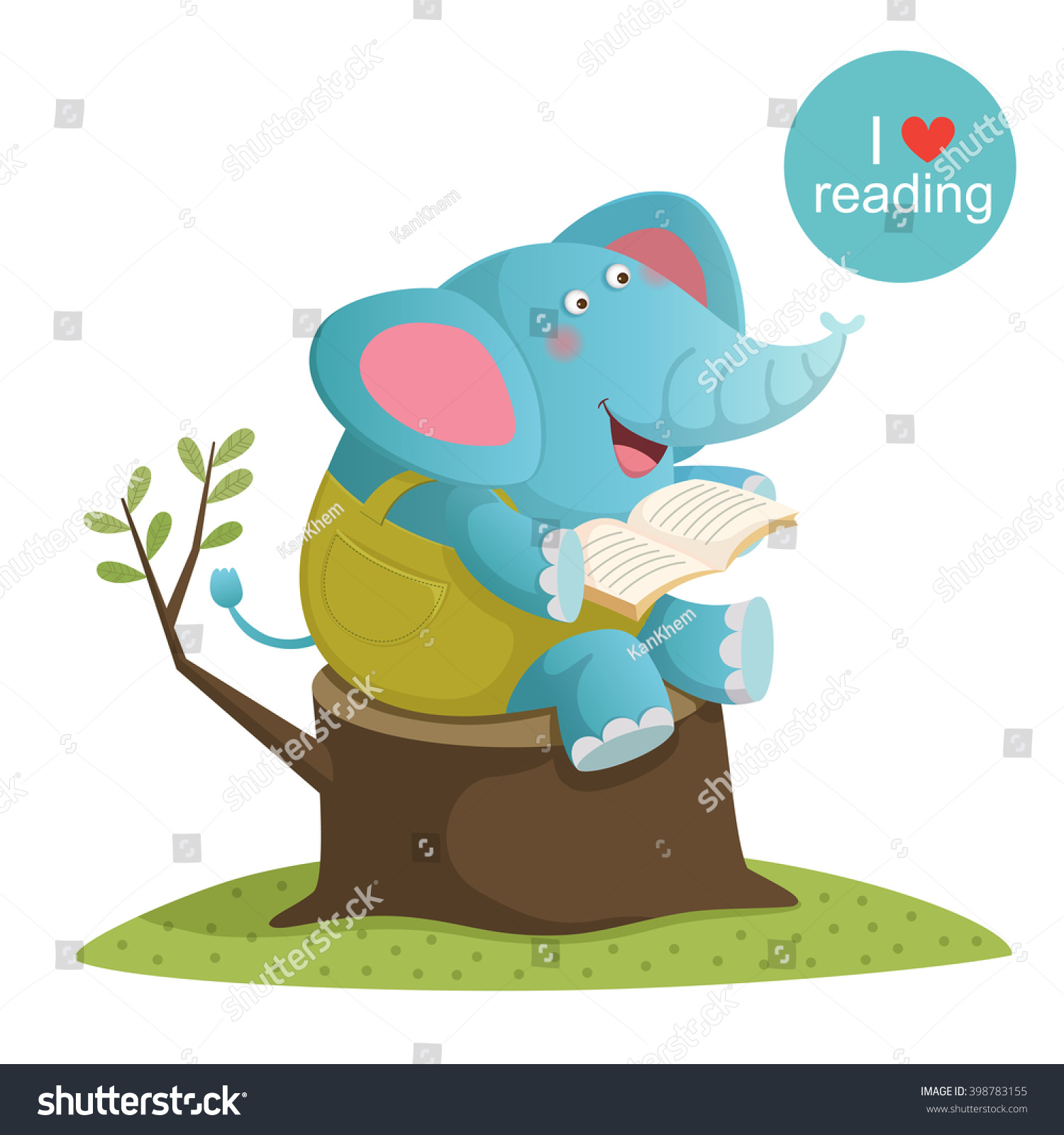 Worksheet Elephant Reading vector illustration cartoon elephant reading book stock of a book
