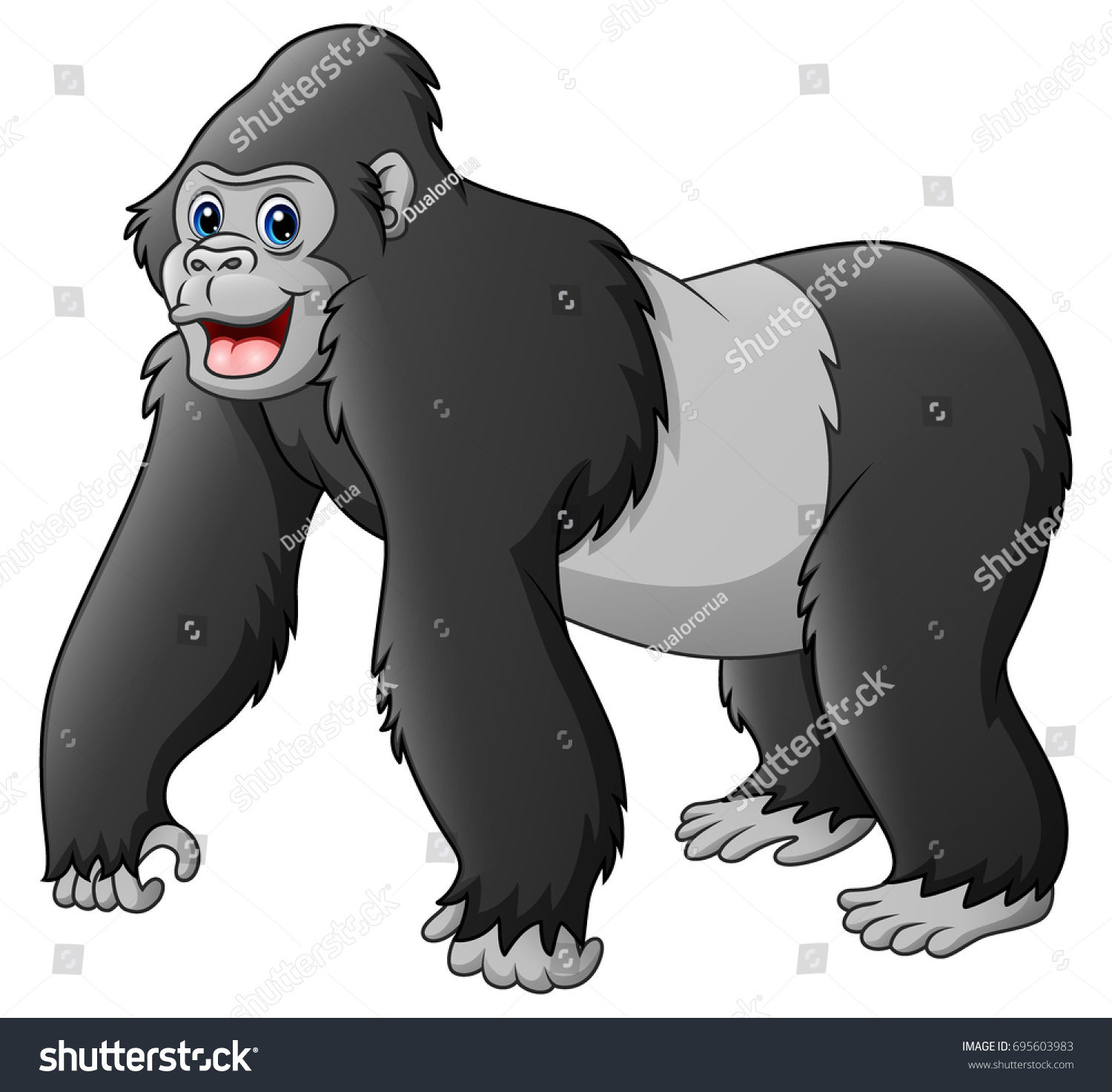 Vector Illustration Cartoon Funny Gorilla Stock Vector Royalty Free