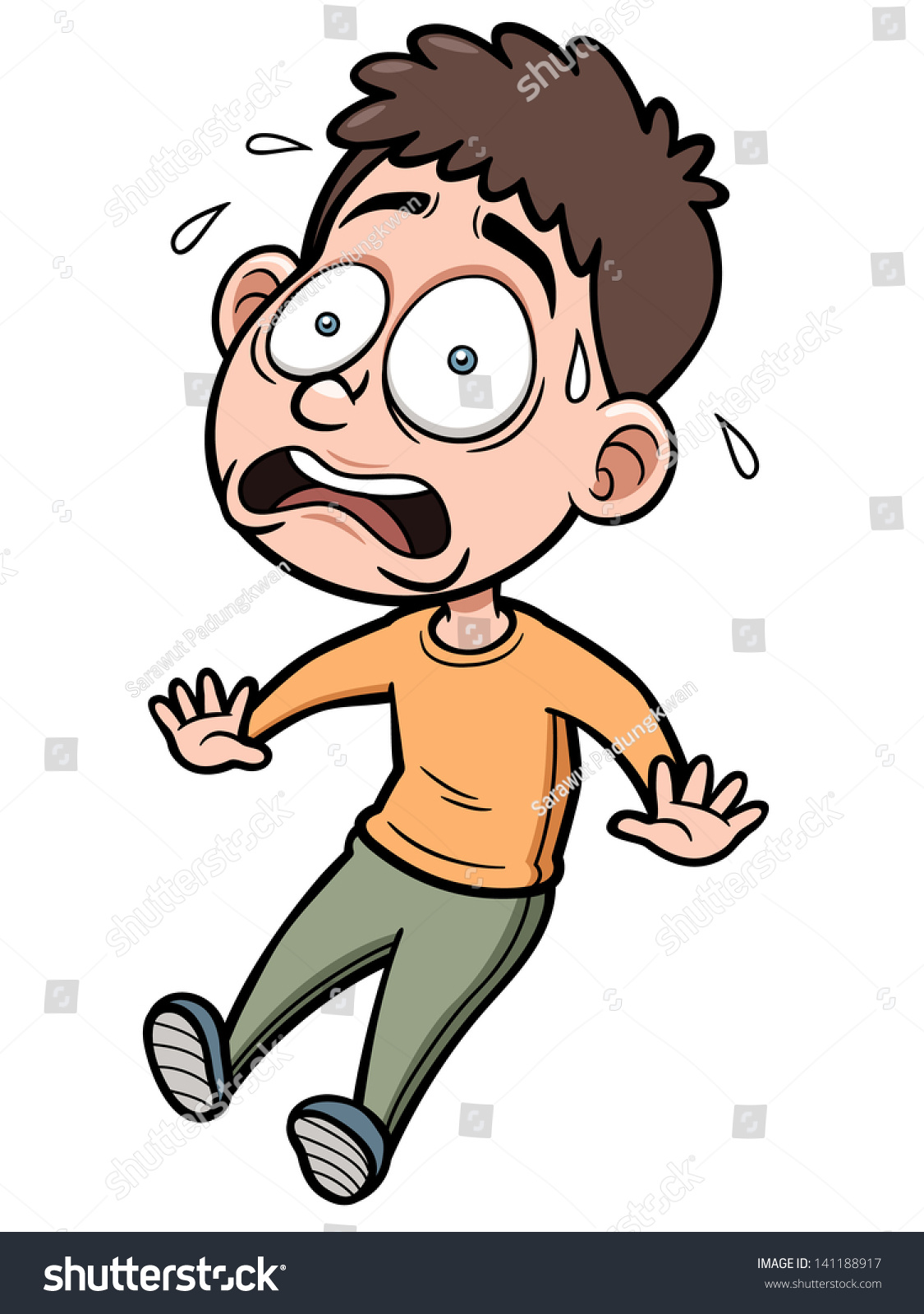 Vector Illustration Cartoon Man Scared image vectorielle de stock