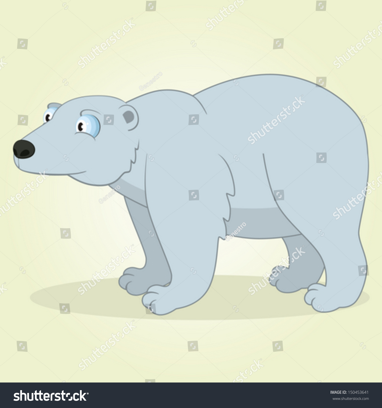 Vector Illustration Cartoon Polar Bear Stock Vector 150453641