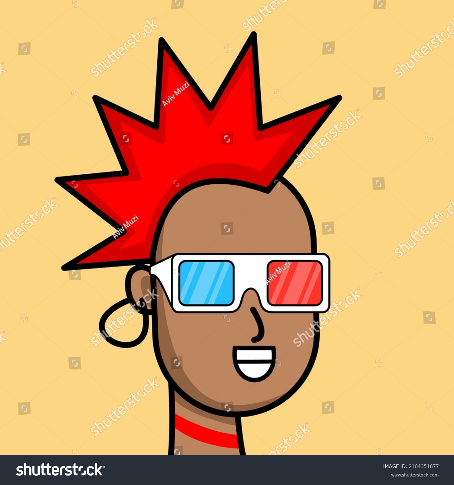 Vector Illustration Cartoon Punk Boy Stock Vector (Royalty Free ...