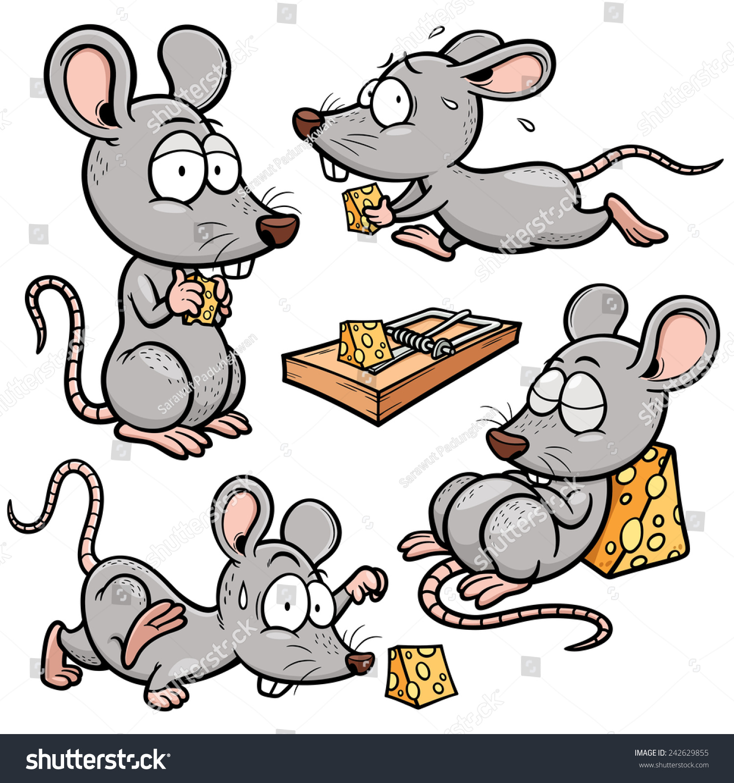 Vector Illustration Cartoon Rat Stock Vector (Royalty Free) 242629855