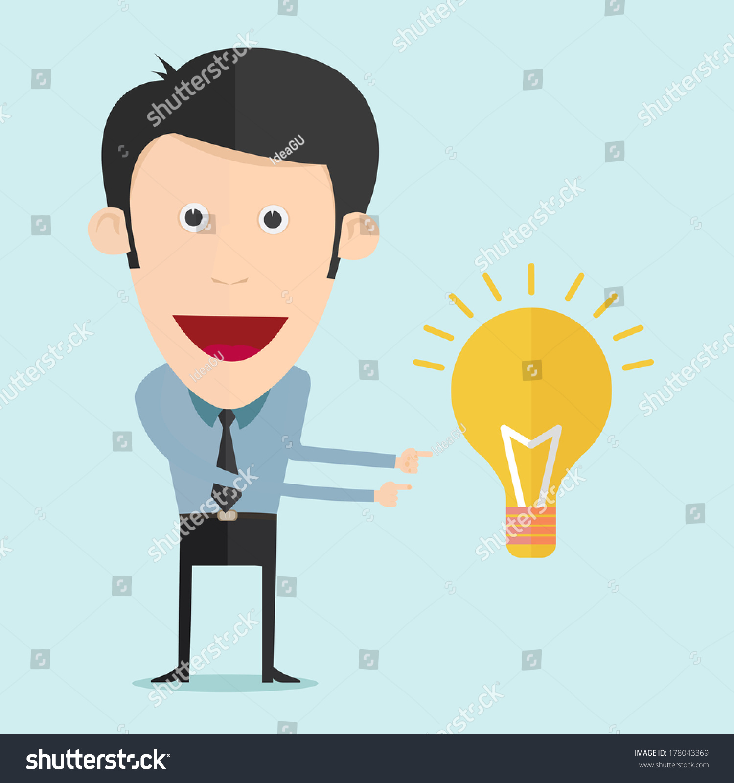 Vector Illustration Cartoon Bulb Idea Stock Vector (Royalty Free ...