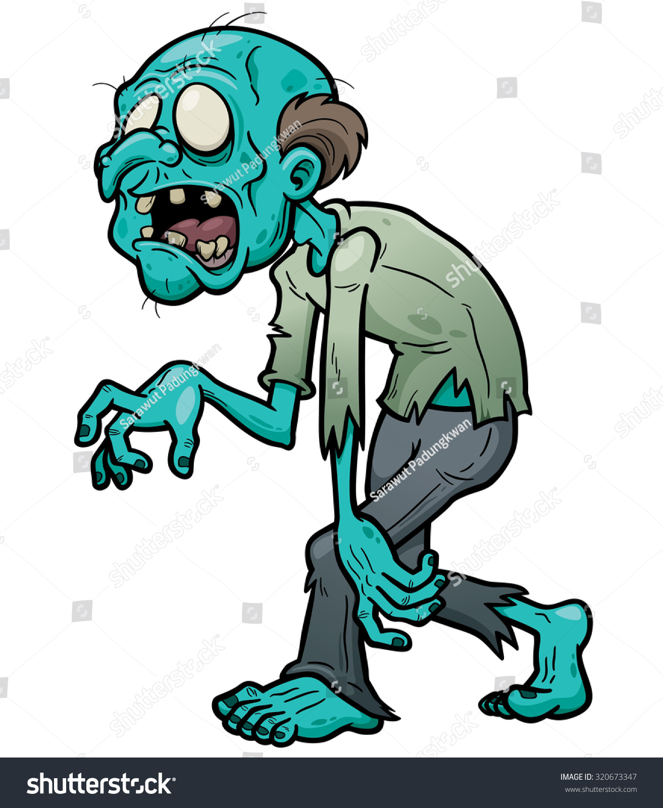 Vector Illustration Cartoon Zombie Stock Vector Royalty Free Shutterstock