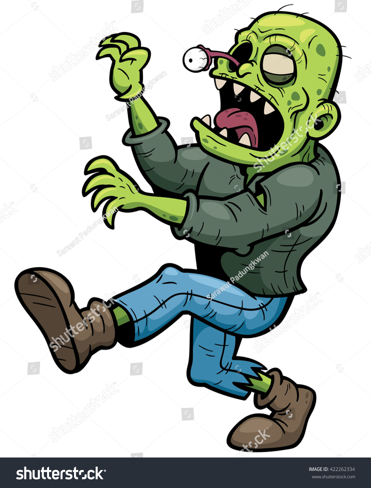 Vector Illustration Of Cartoon Zombie - 422262334 : Shutterstock