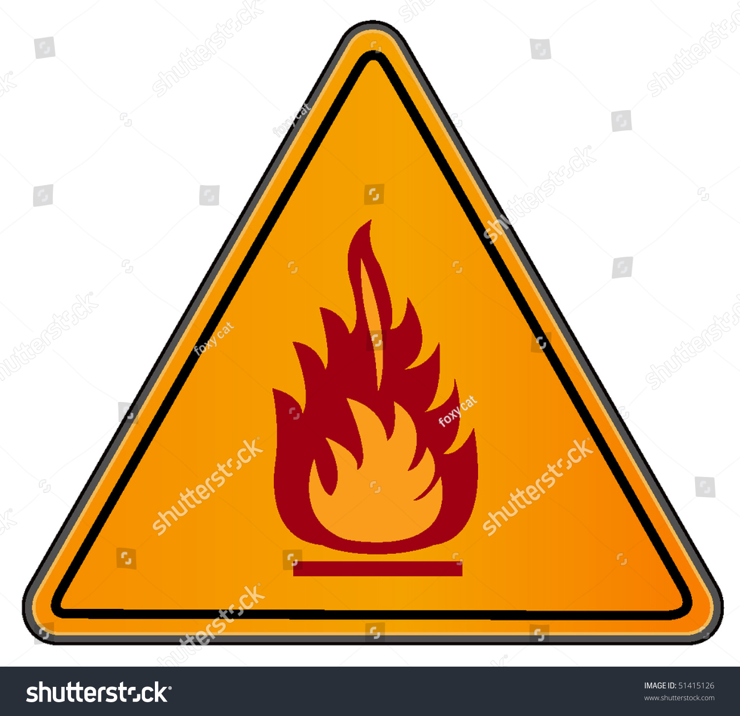 Vector Illustration Caution Road Fire Sign Stock Vector 51415126 ...