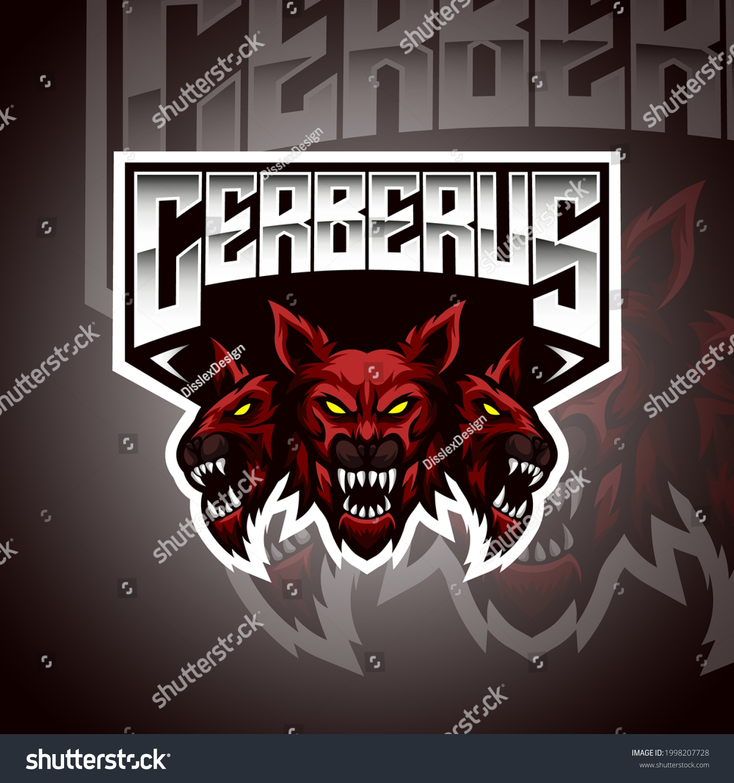 SVG of Vector illustration of cerberus, perfect for your team logo in esports, also can be used for t-shirts, tattoos, etc. svg