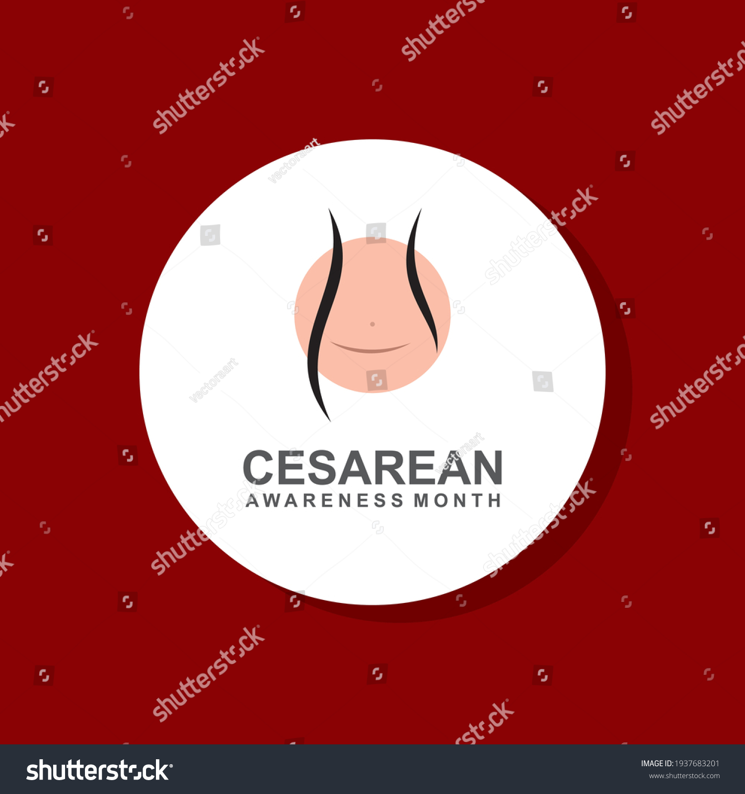 Vector Illustration Cesarean Awareness Month Design Stock Vector