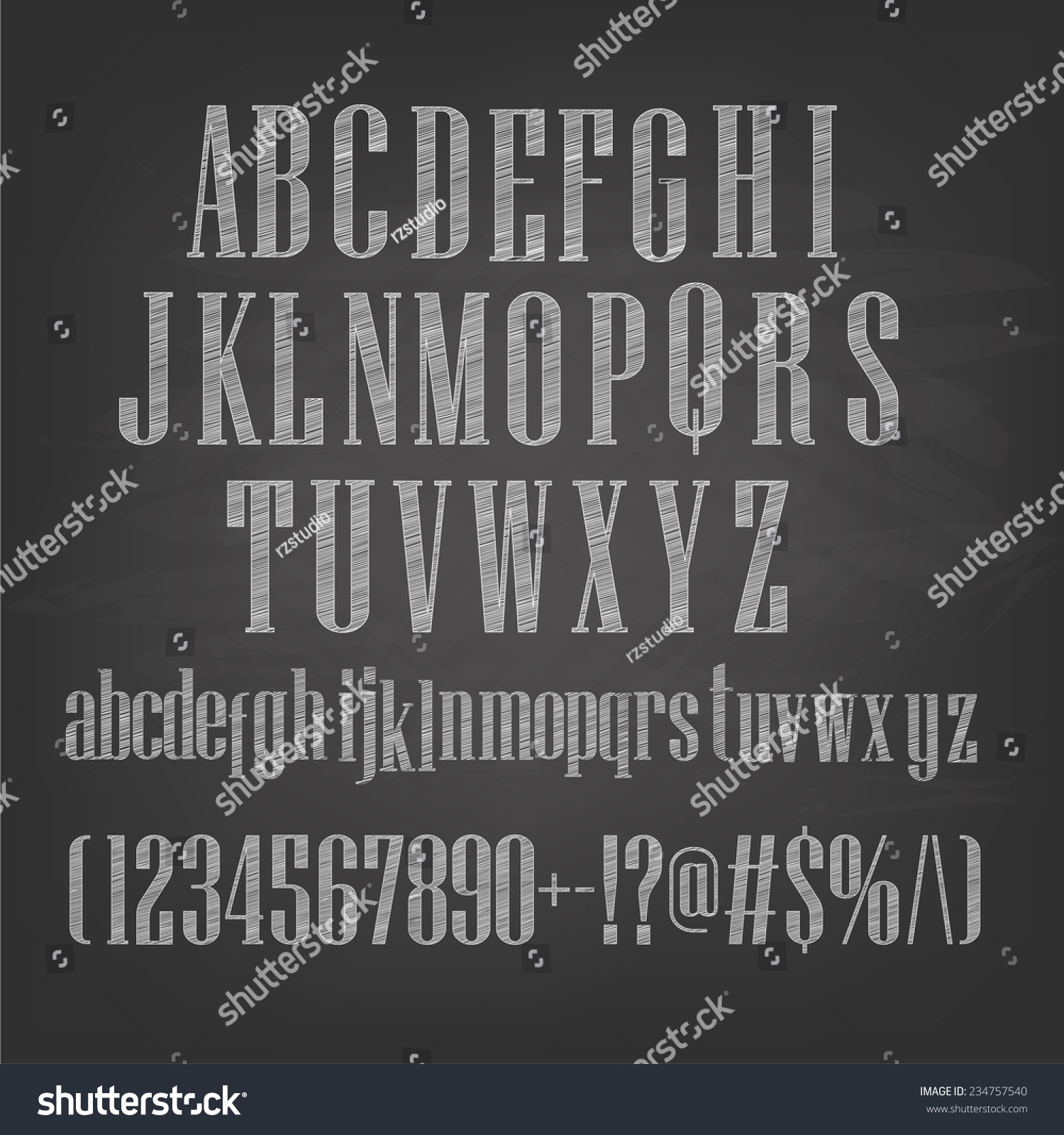 Vector Illustration Chalk Sketched Characters On Stock Vector (Royalty ...