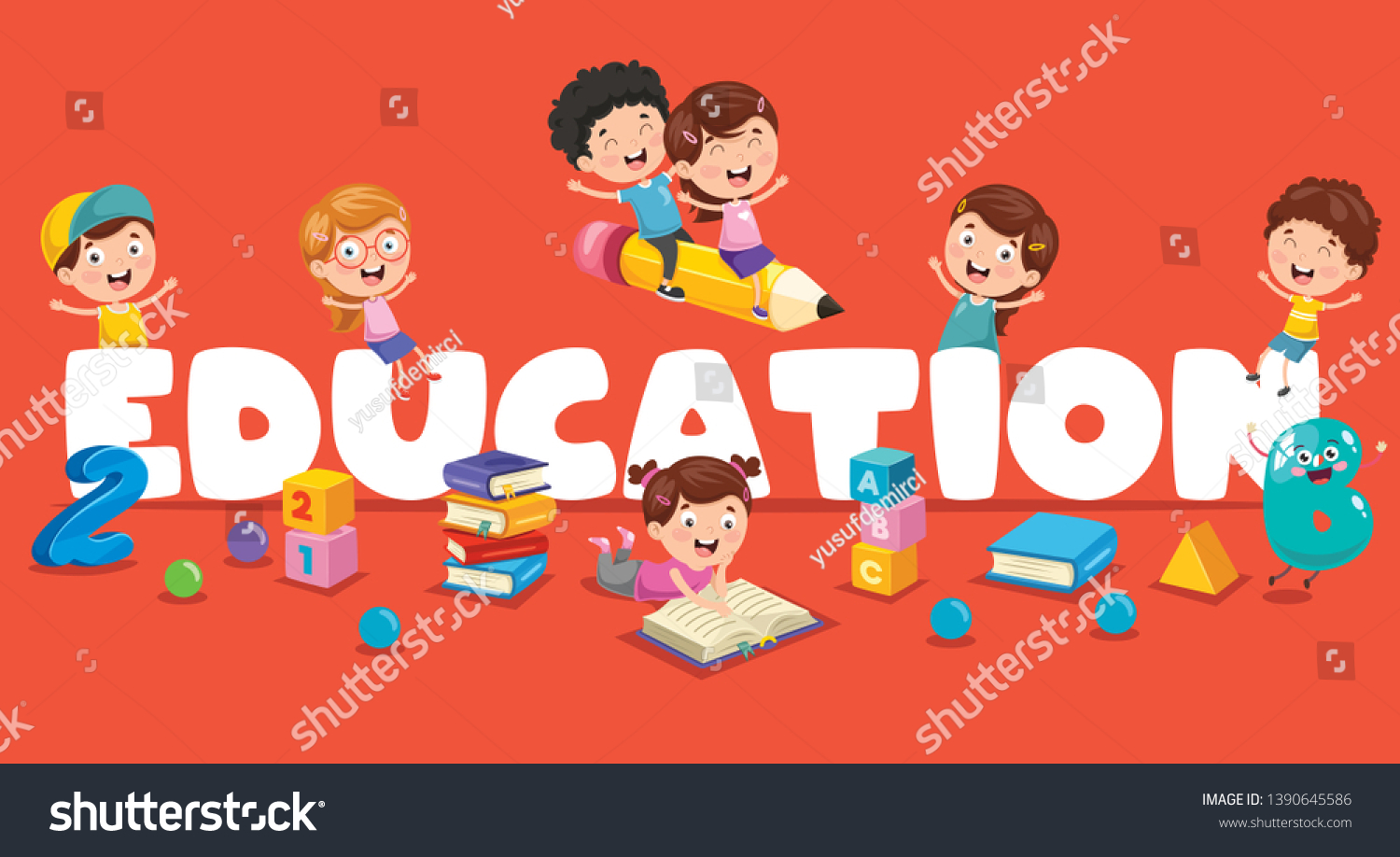 Vector Illustration Children Education Stock Vector (Royalty Free ...