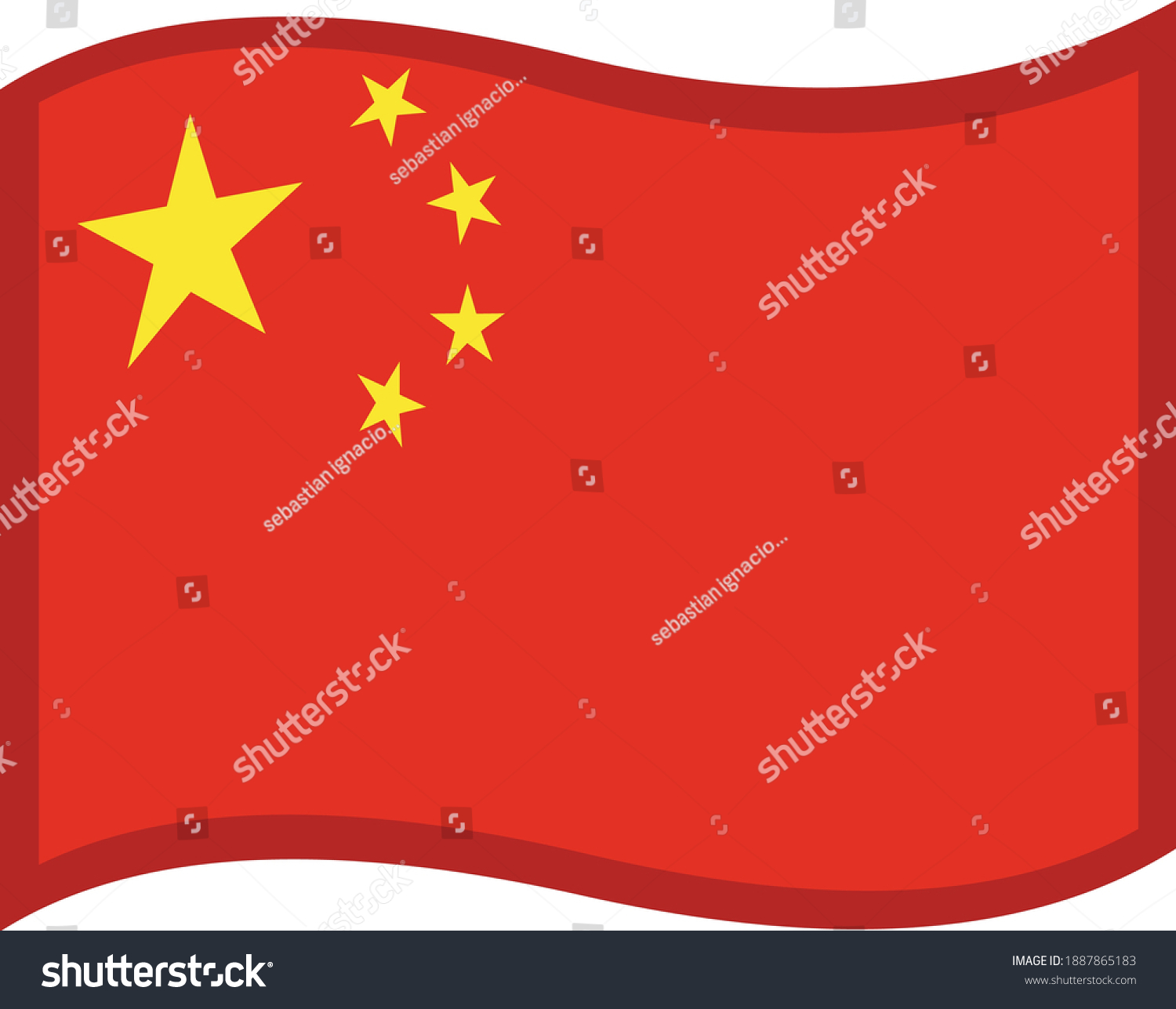 Vector Illustration Chinese Flag Emoticon Stock Vector (Royalty Free ...