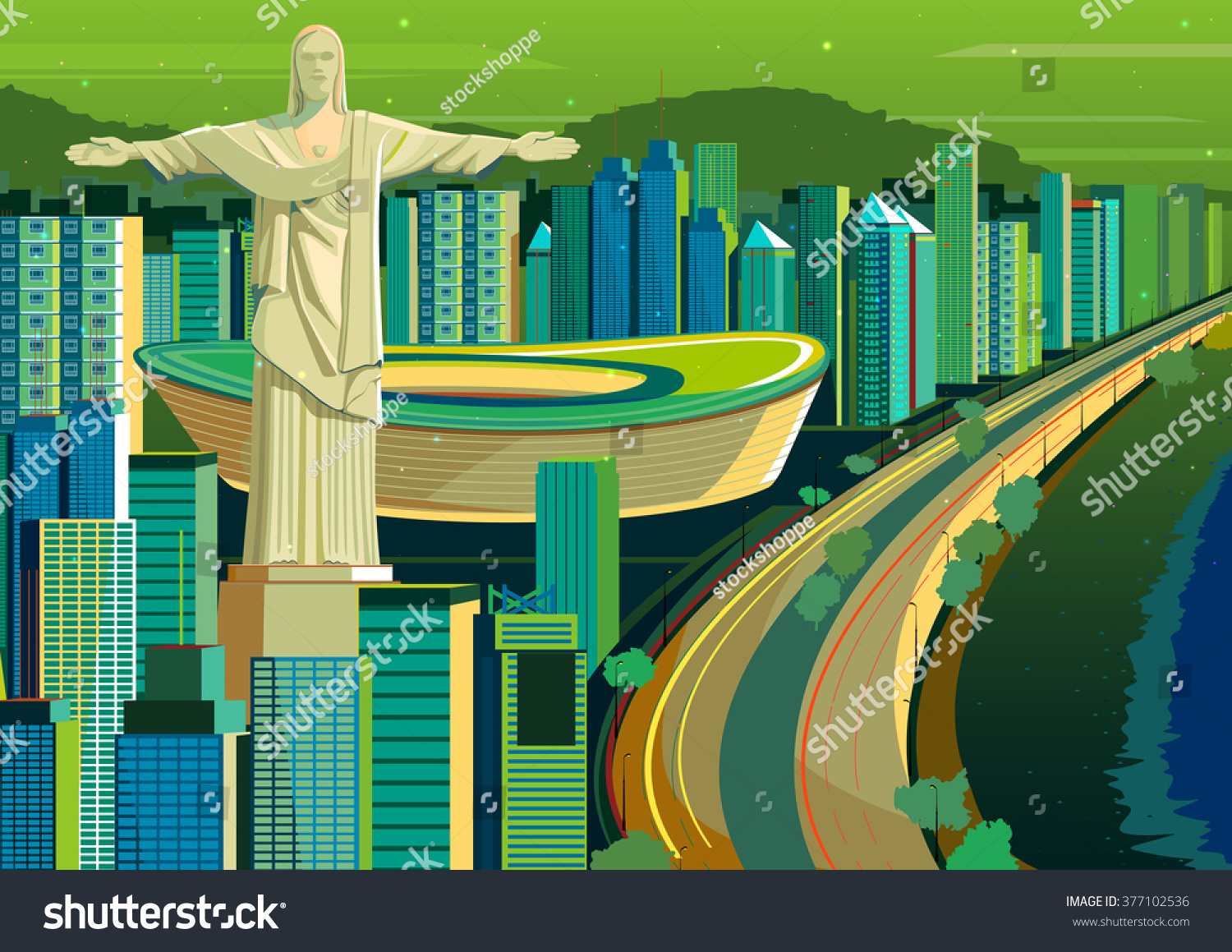 SVG of vector illustration of Christ the Redeemer statue in Brazil svg