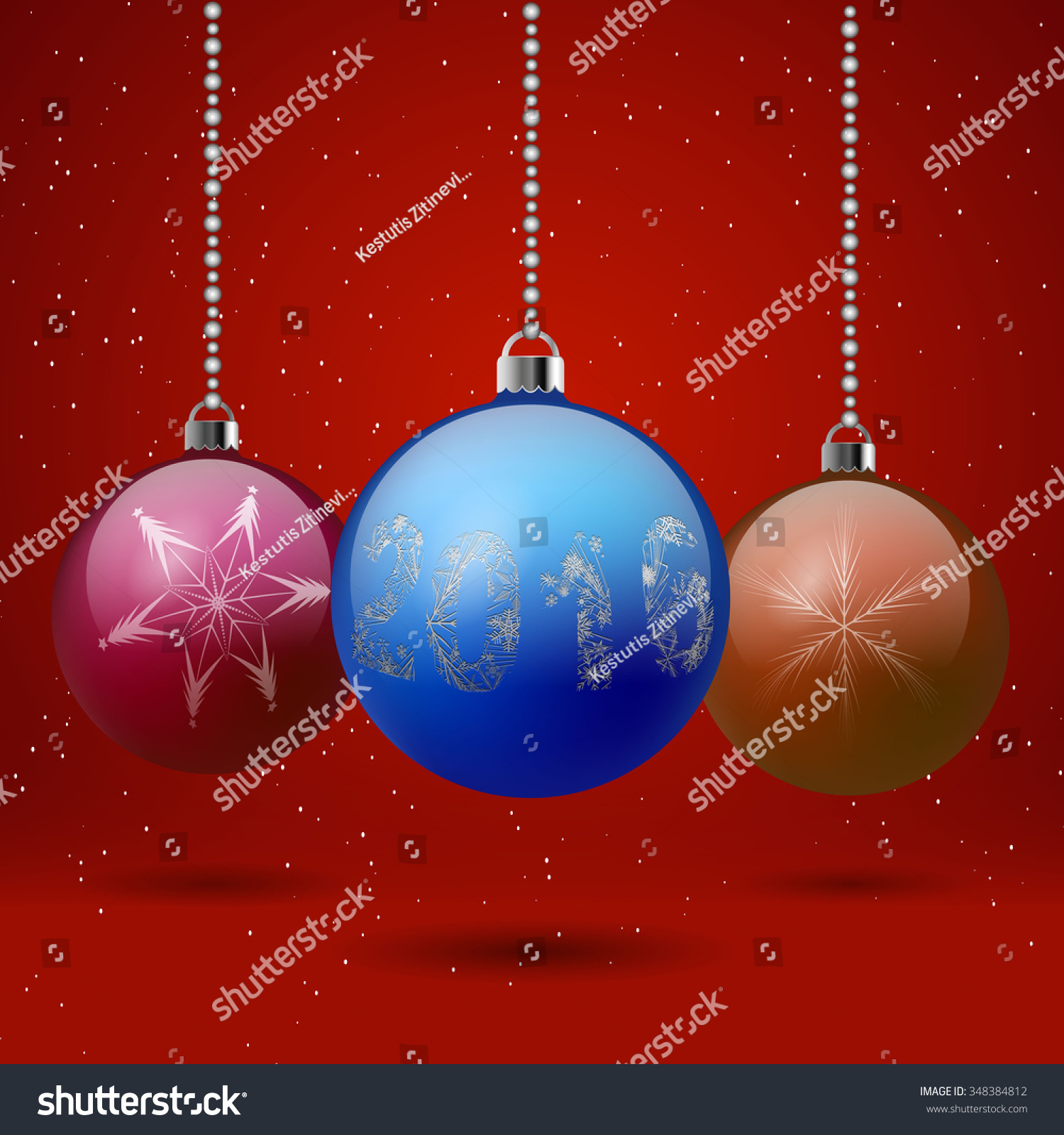 Vector Illustration Of Christmas Balls. - 348384812 : Shutterstock