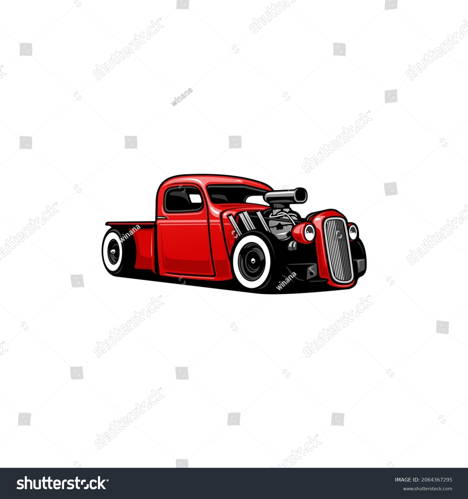 Vector Illustration Classic Hot Rod Isolated Stock Vector (Royalty Free ...