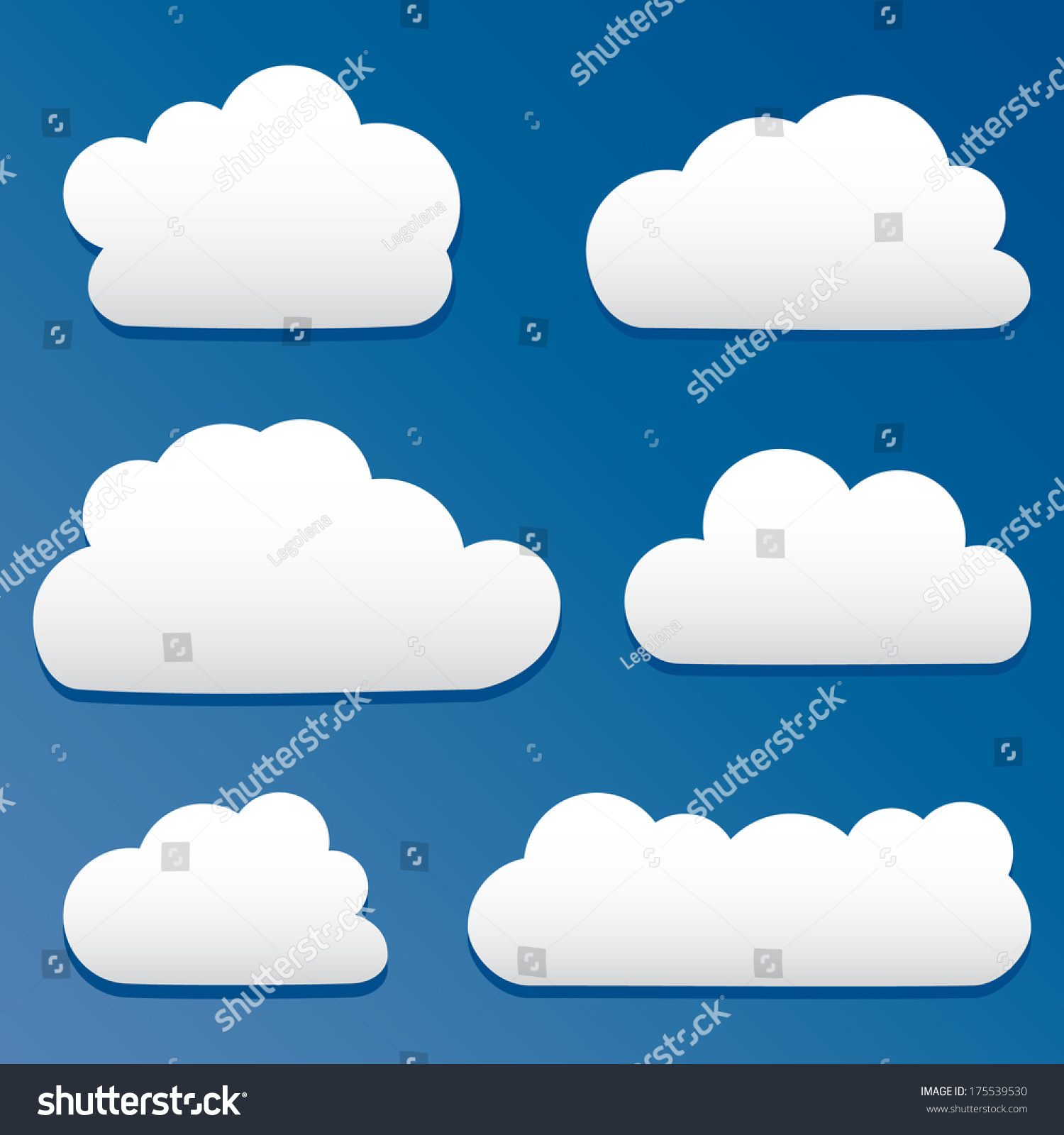 Vector Illustration Clouds Collection Stock Vector 175539530 - Shutterstock