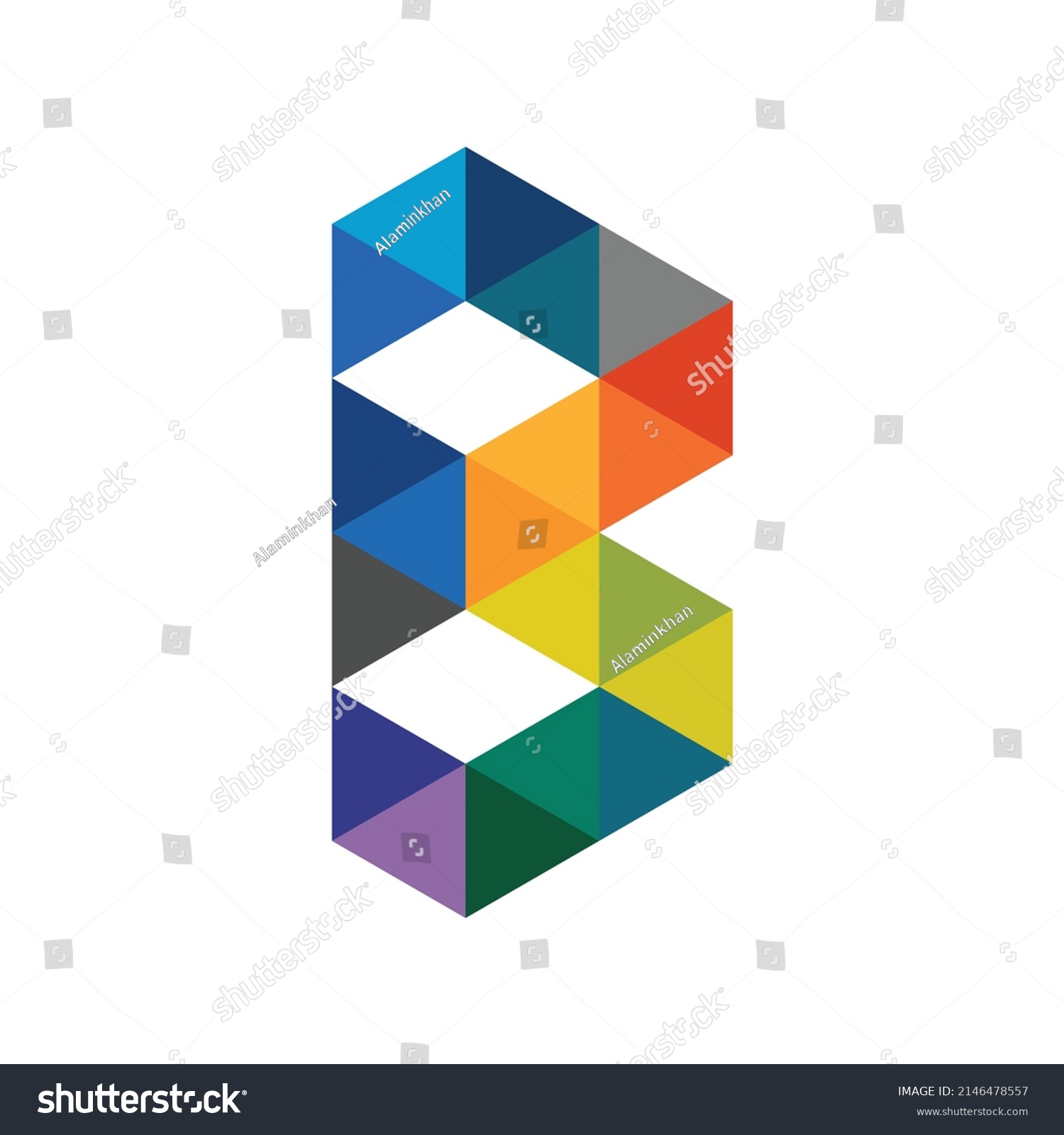 Vector Illustration Colorful Logo Letter B Stock Vector (Royalty Free ...