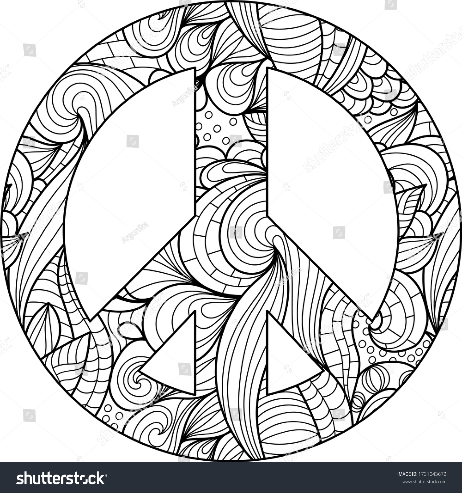 Vector Illustration Colorful Peace Symbol On Stock Vector (Royalty Free ...