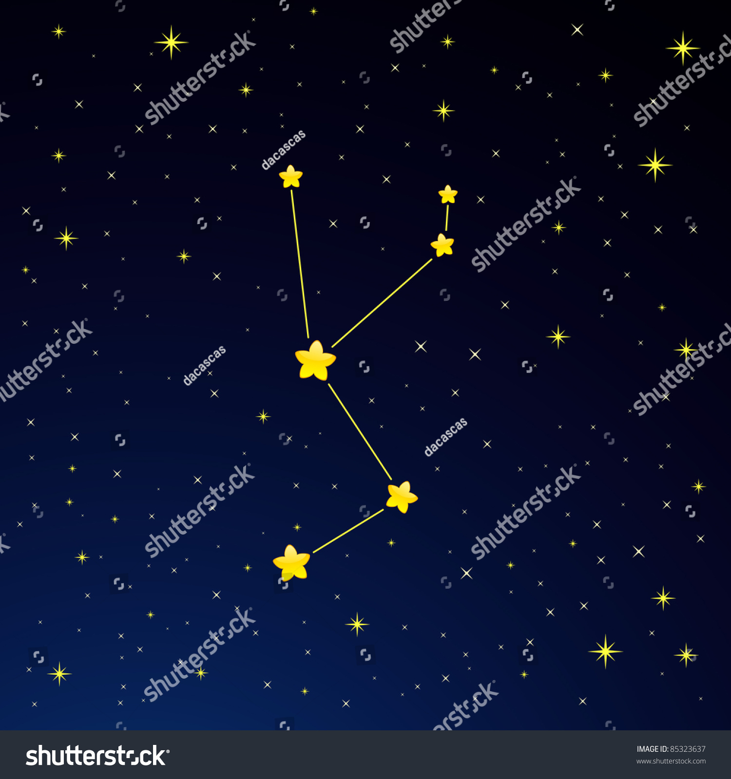 Vector Illustration Constellation Unicorn Stock Vector (Royalty Free ...