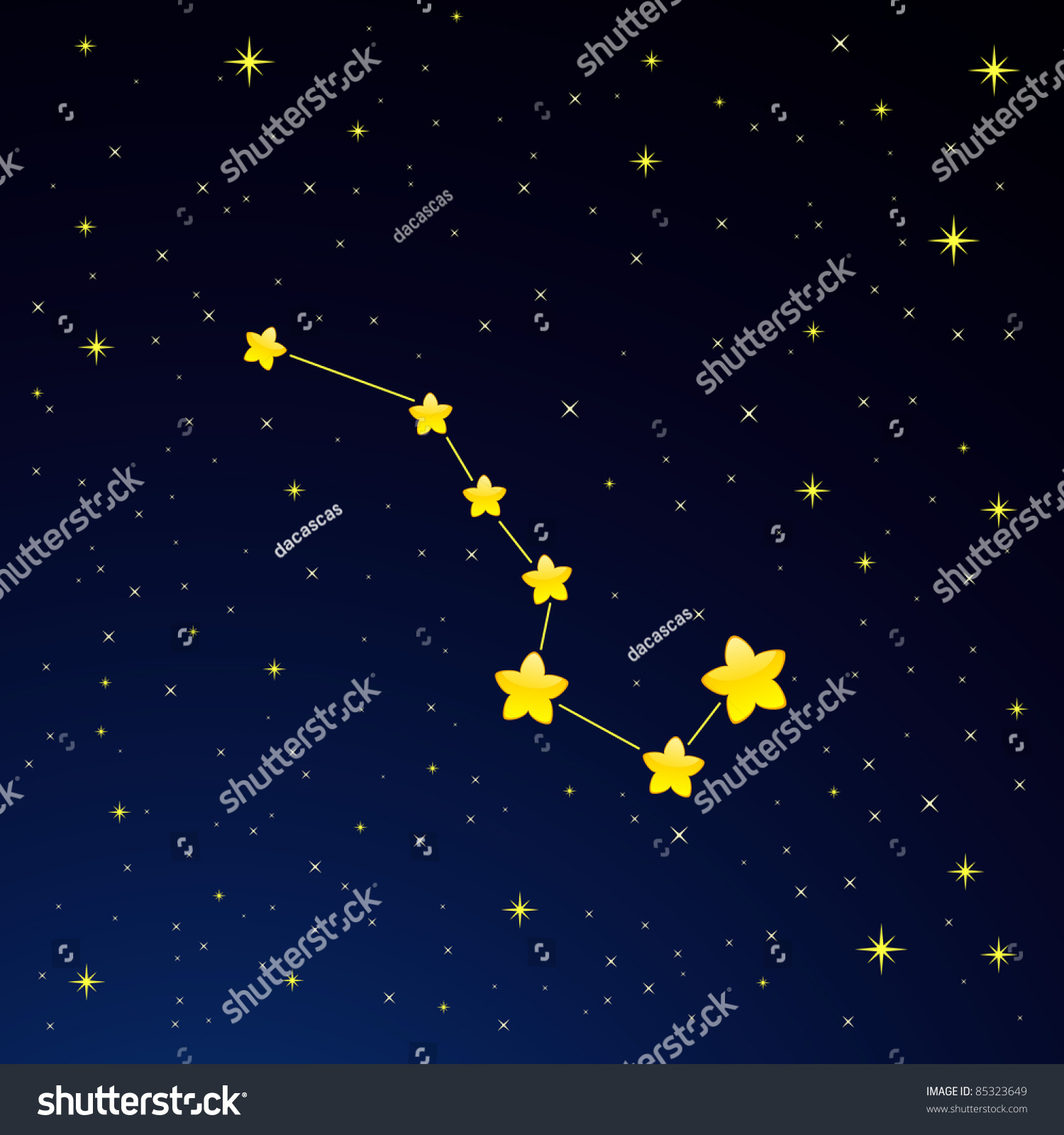 Vector Illustration Of Constellation Ursa Major - 85323649 : Shutterstock