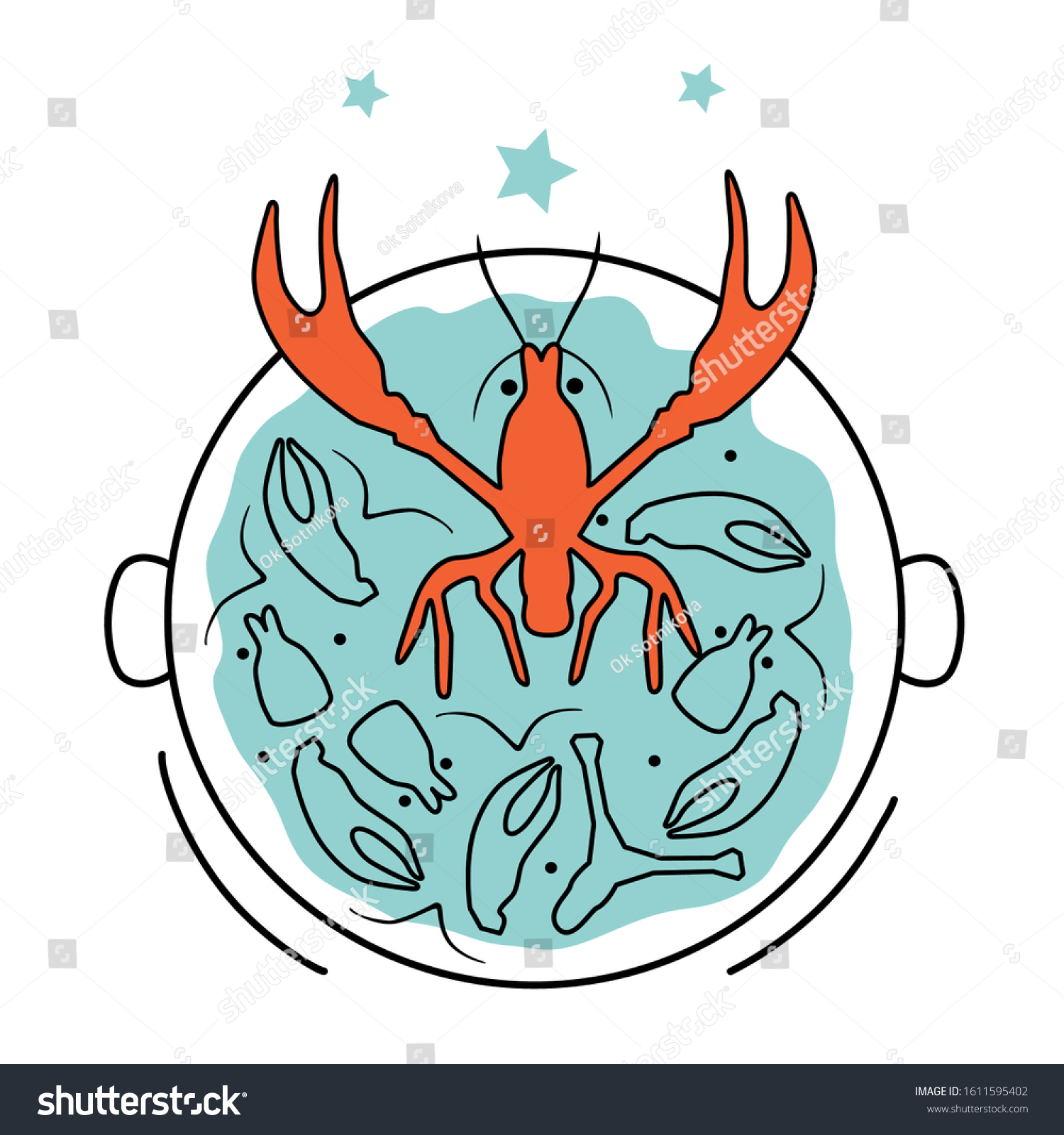 SVG of Vector illustration of crabs in a bucket. Psychological concept, metaphor, Crab mentality, way of thinking. svg