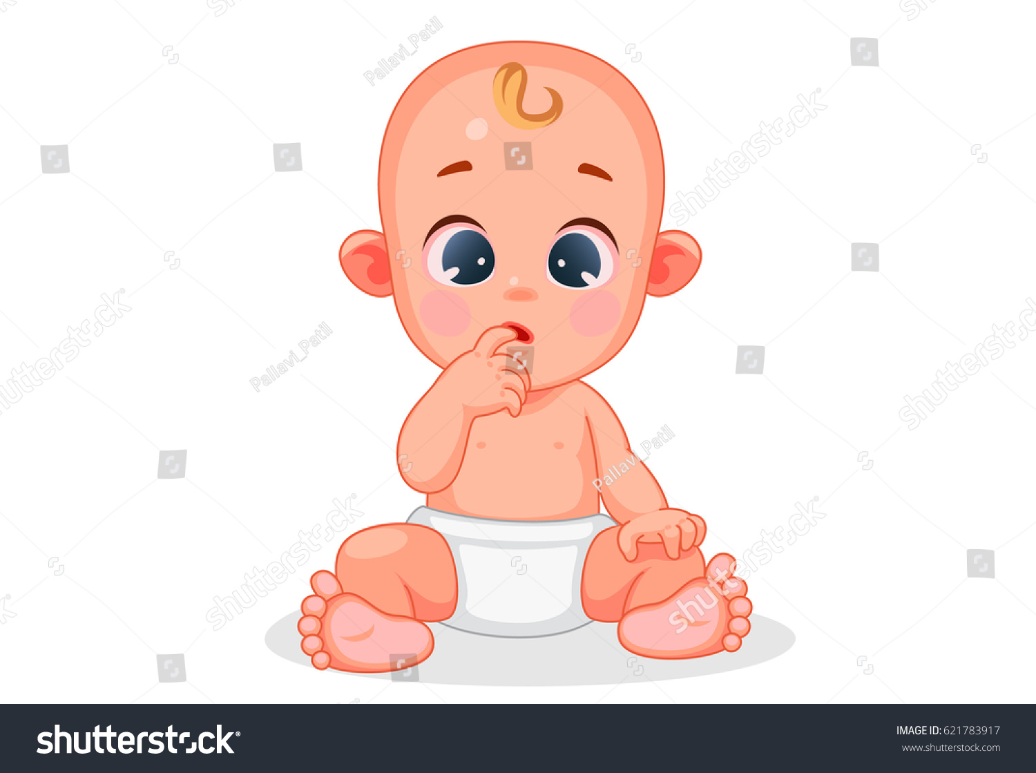 Vector Illustration Cute Baby Different Expressions Stock Vector ...