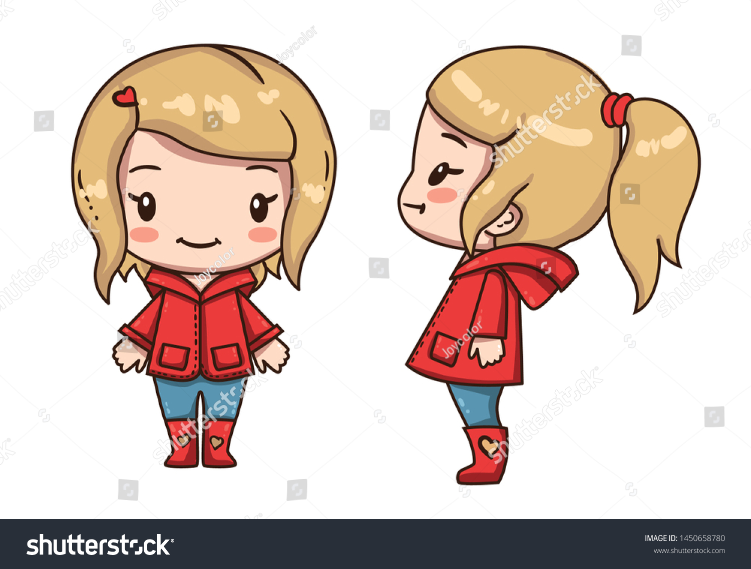 Vector Illustration Cute Chibi Character Isolated Stock Vector