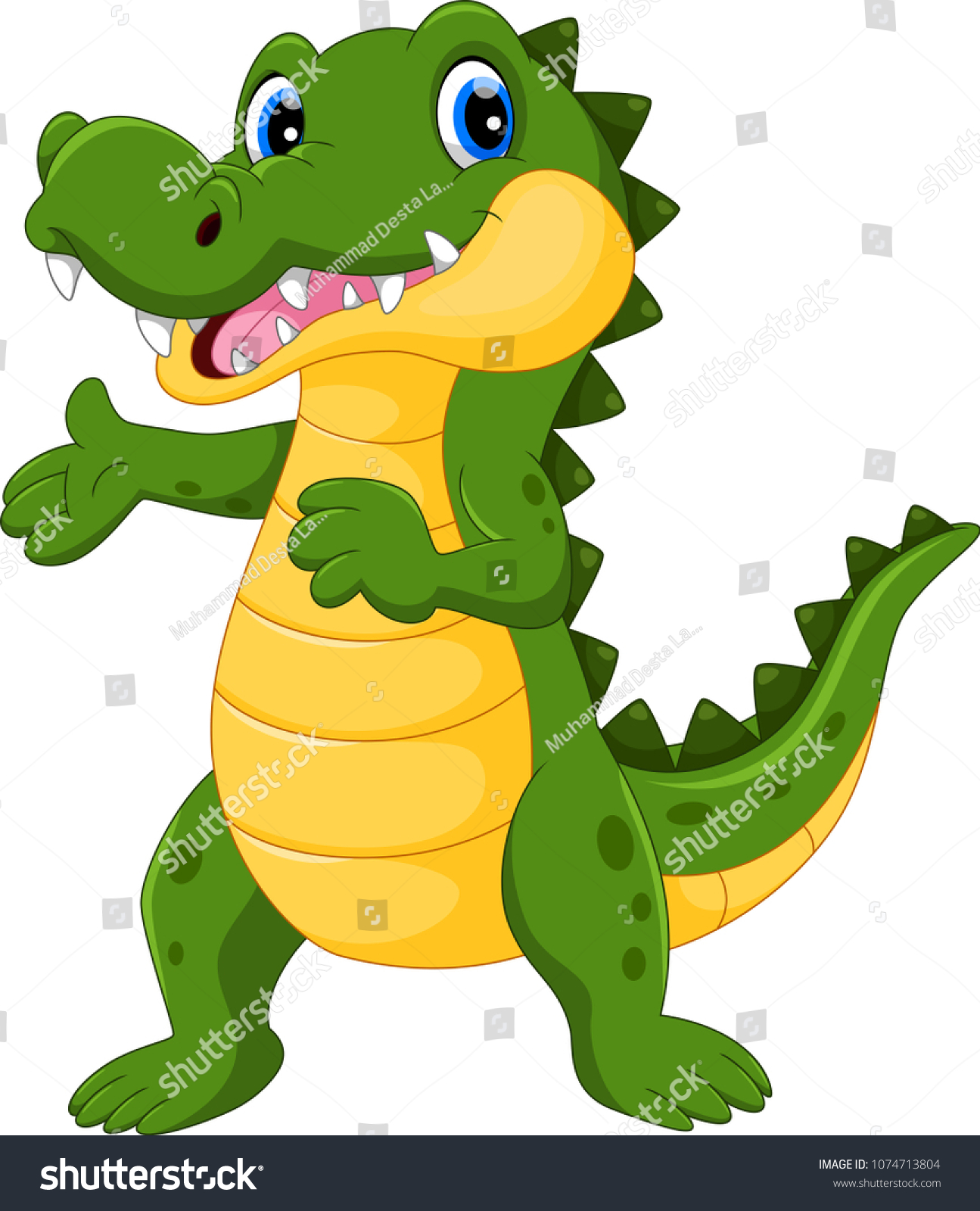 Vector Illustration Cute Crocodile Cartoon Isolated Stock Vector ...