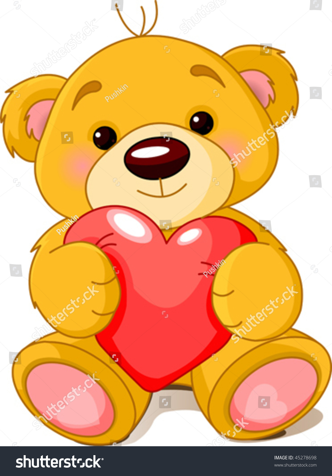 Vector Illustration Cute Little Teddy Bear Stock Vector 45278698 ...