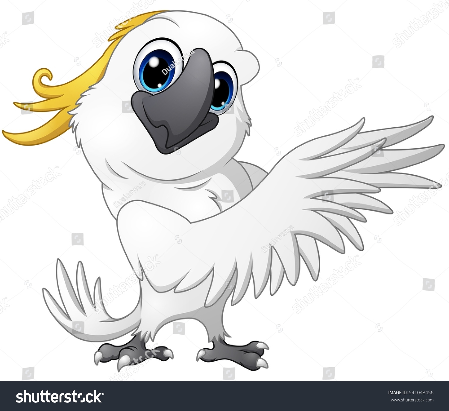 Vector Illustration Cute Parrot Cockatoo Cartoon Stock Vector 541048456