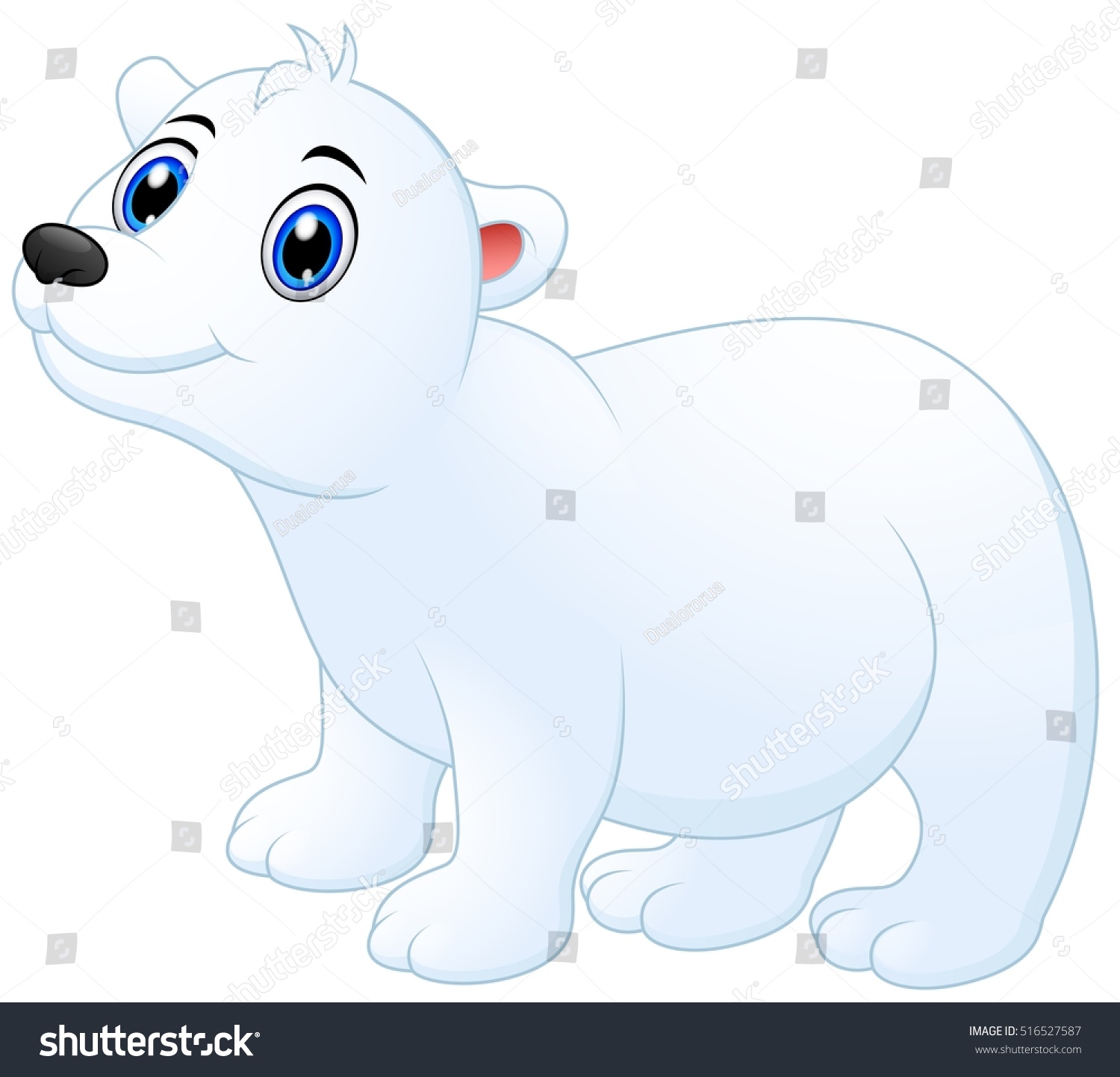 Vector Illustration Cute Polar Bear Cartoon Stock Vector (Royalty Free