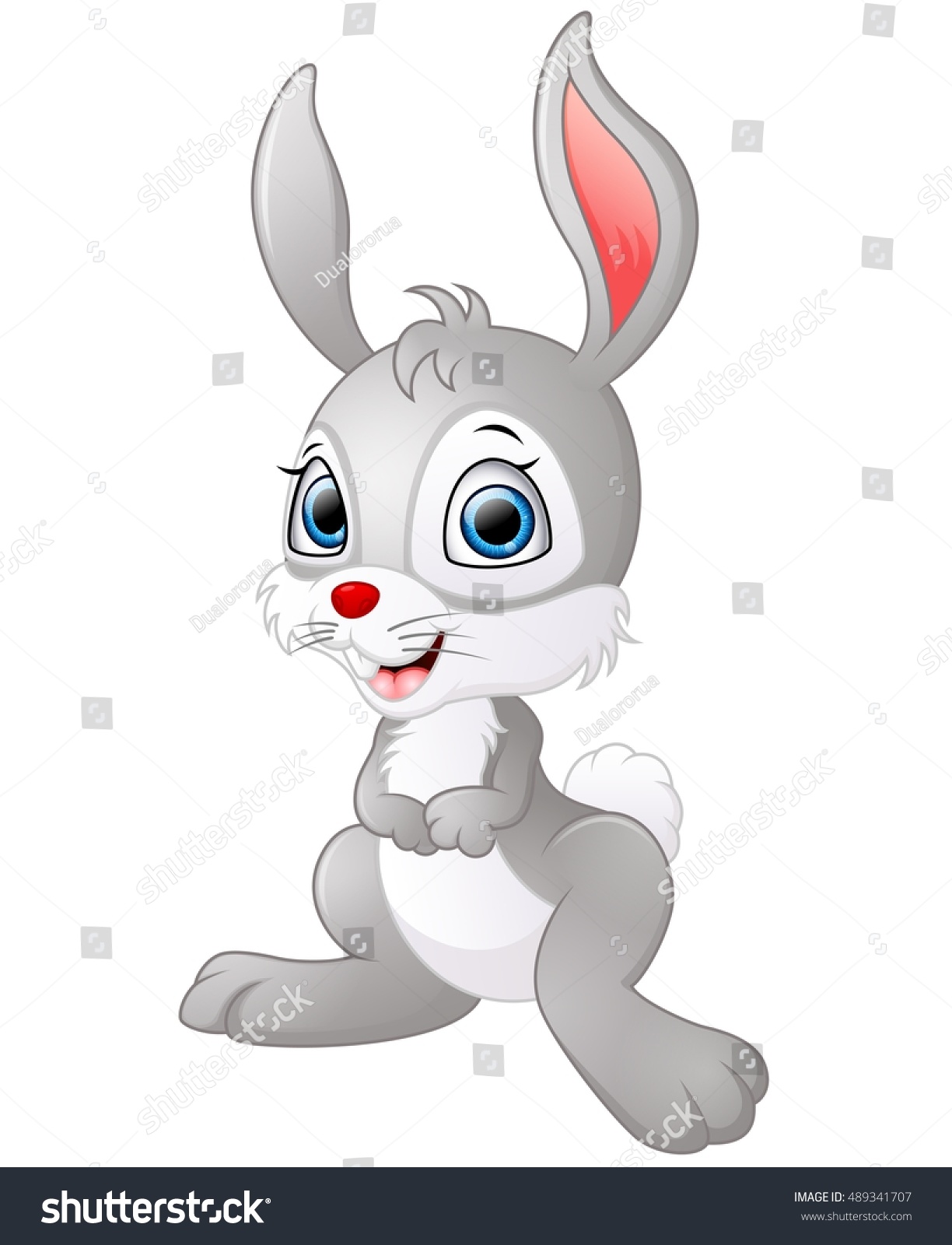 Vector Illustration Of Cute Rabbit Cartoon Isolated On White Background