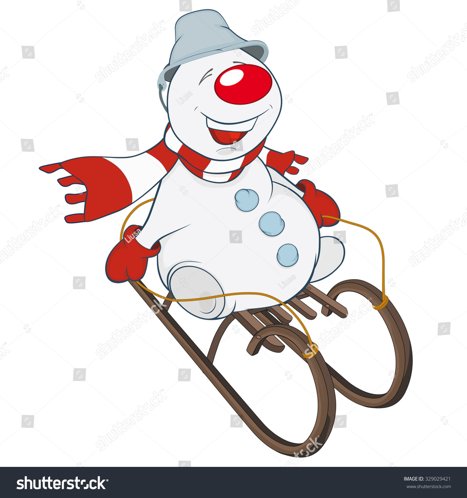 Vector Illustration Of Cute Snowman . Cartoon Character - 329029421 ...