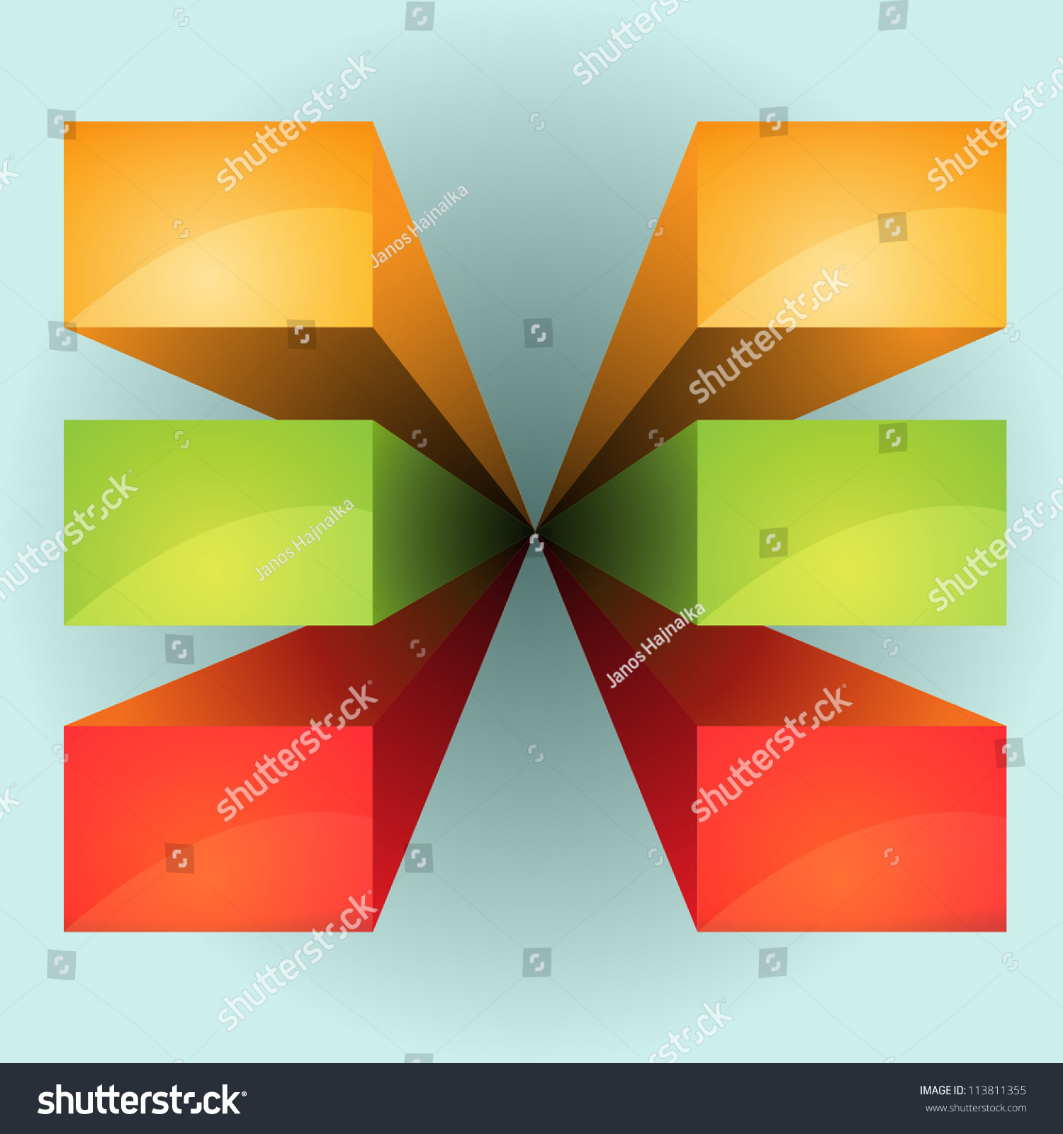 Vector Illustration 3d Boxes Stock Vector (Royalty Free) 113811355 ...