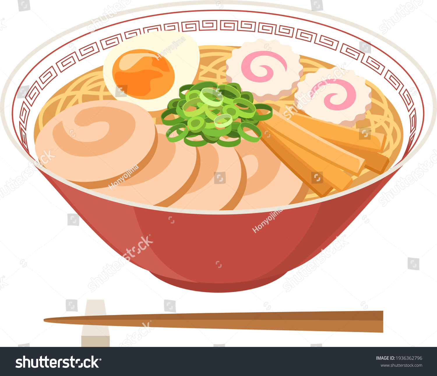 SVG of Vector illustration of delicious ramen svg