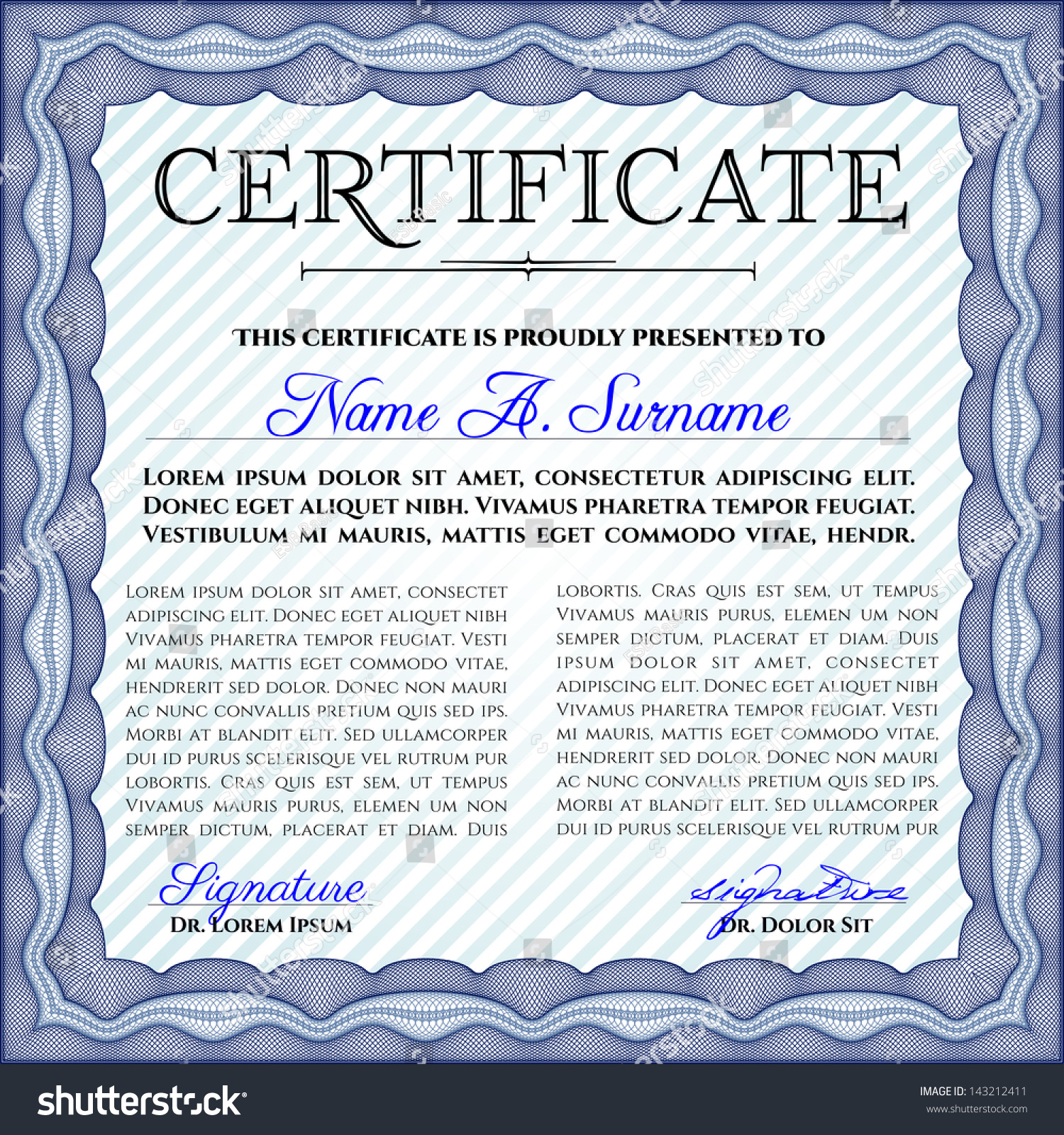 Vector Illustration Of Detailed Certificate - 143212411 : Shutterstock