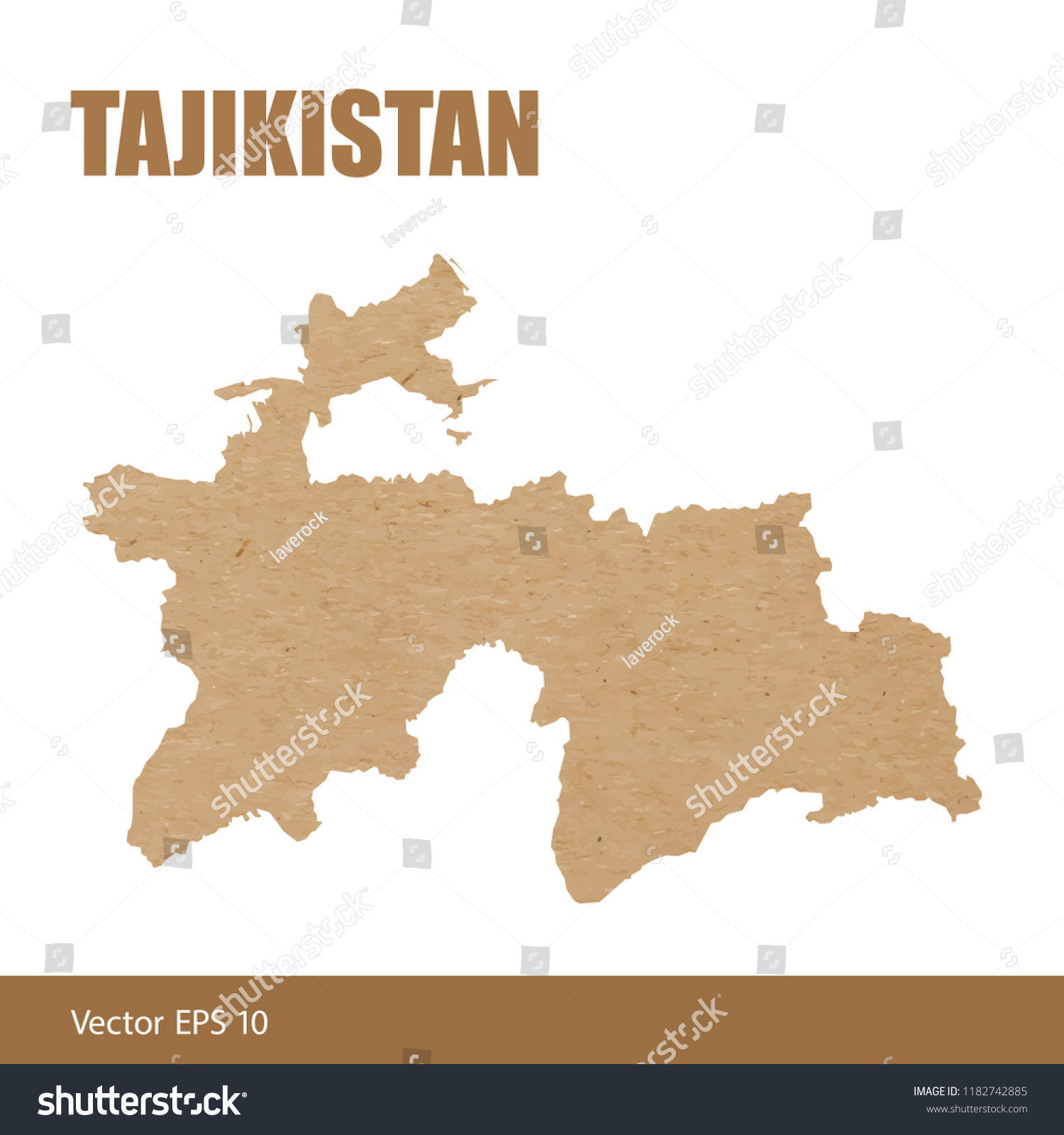 Vector Illustration Detailed Map Tajikistan Cut Stock Vector (Royalty ...