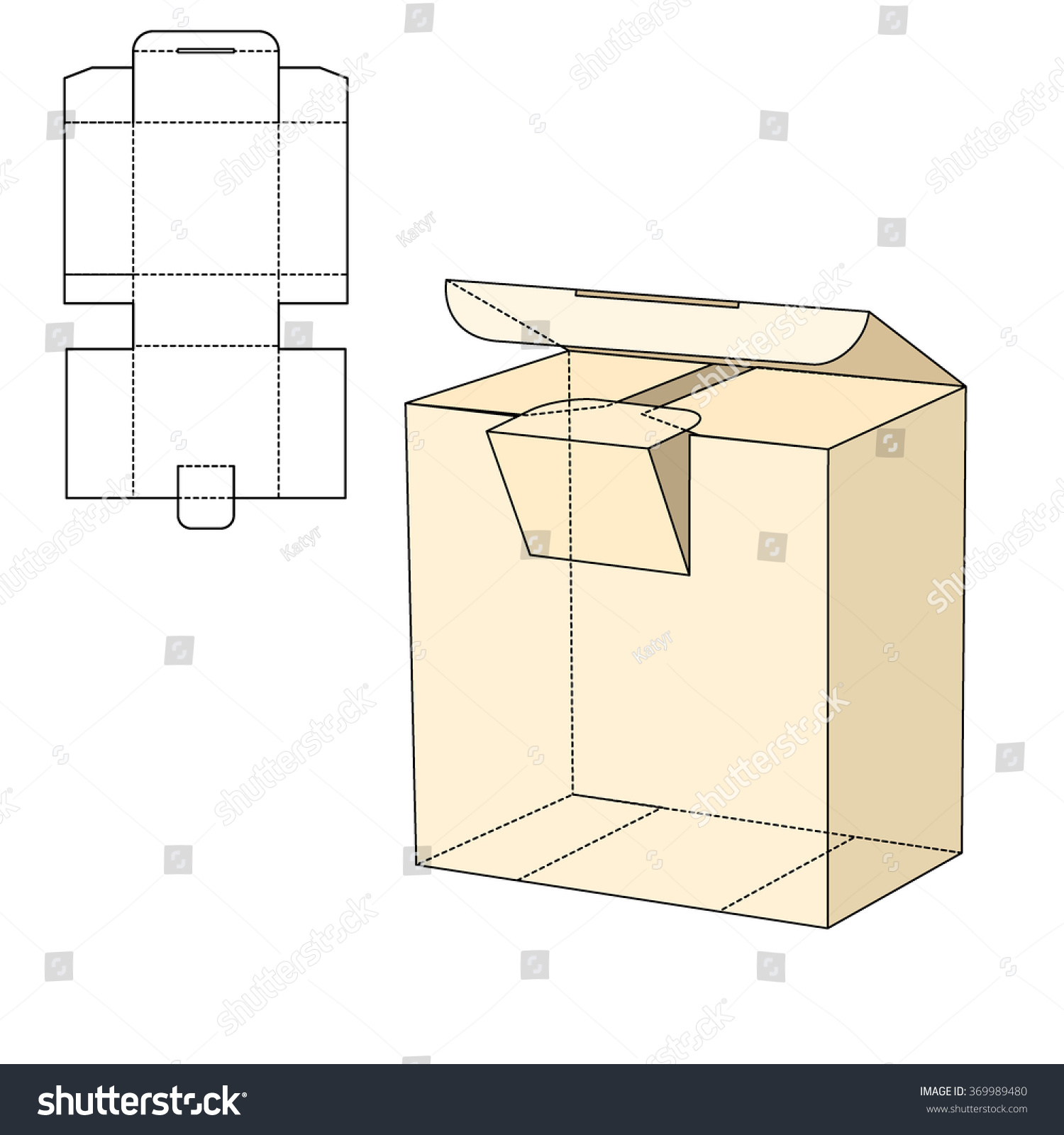 Vector Illustration Diecut Craft Box Design Stock Vector (Royalty Free ...