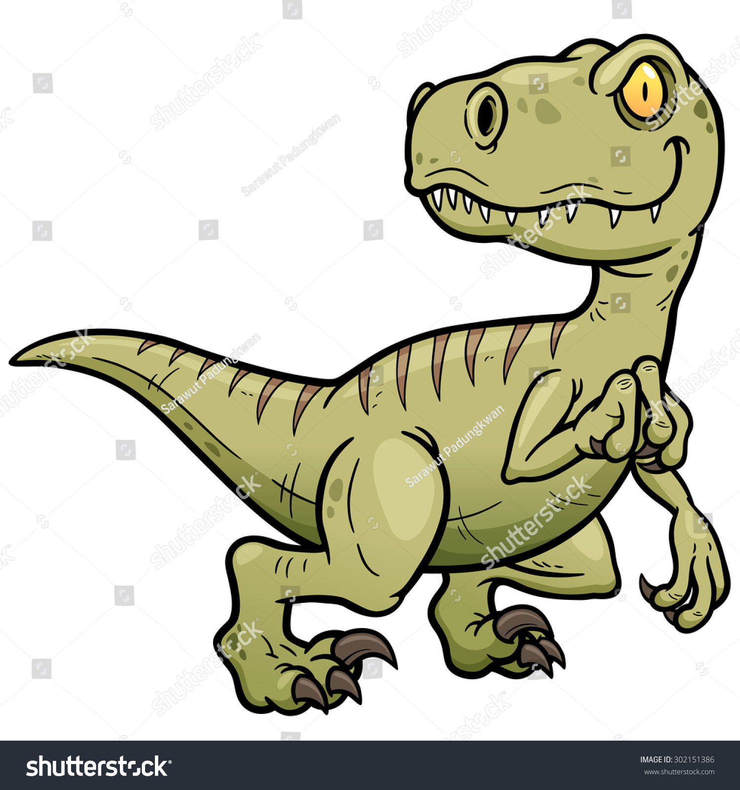 Vector Illustration Dinosaurs Cartoon Stock Vector 302151386 - Shutterstock