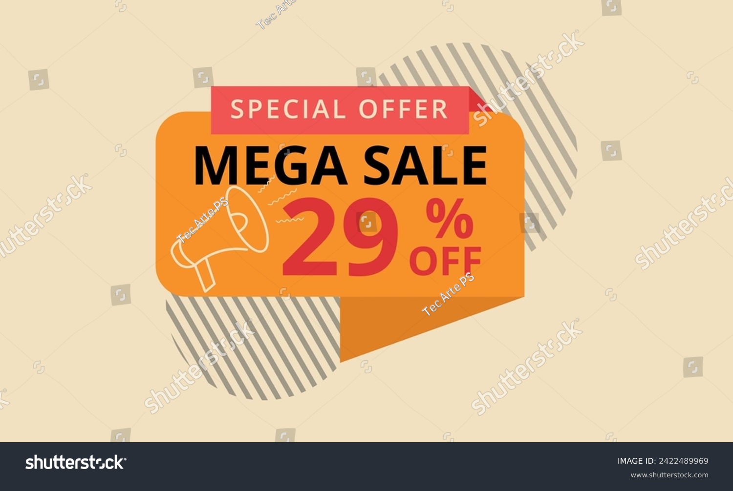 SVG of Vector illustration of discount banner with 29% off for sales promotion. svg