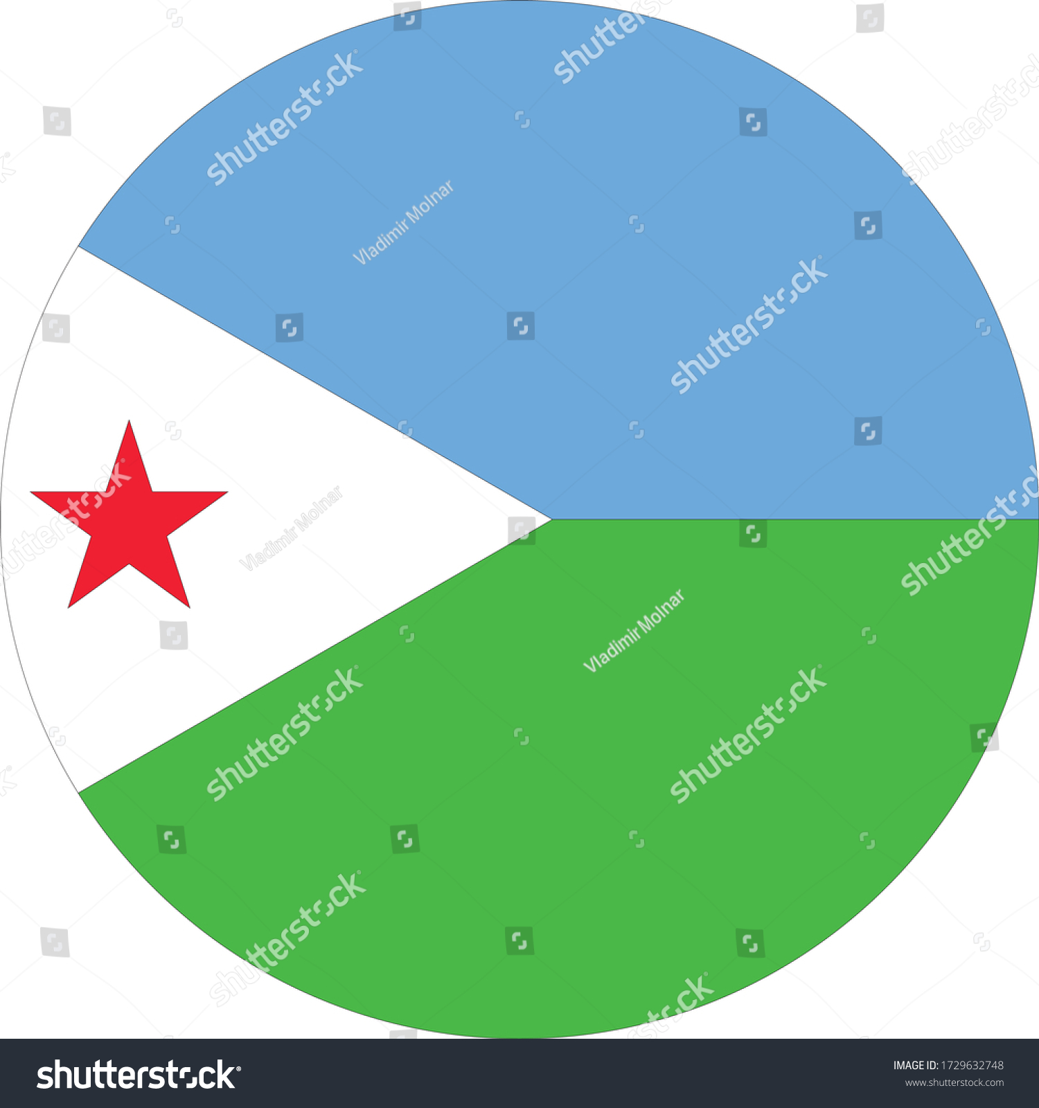 SVG of vector illustration of Djibouti flag svg