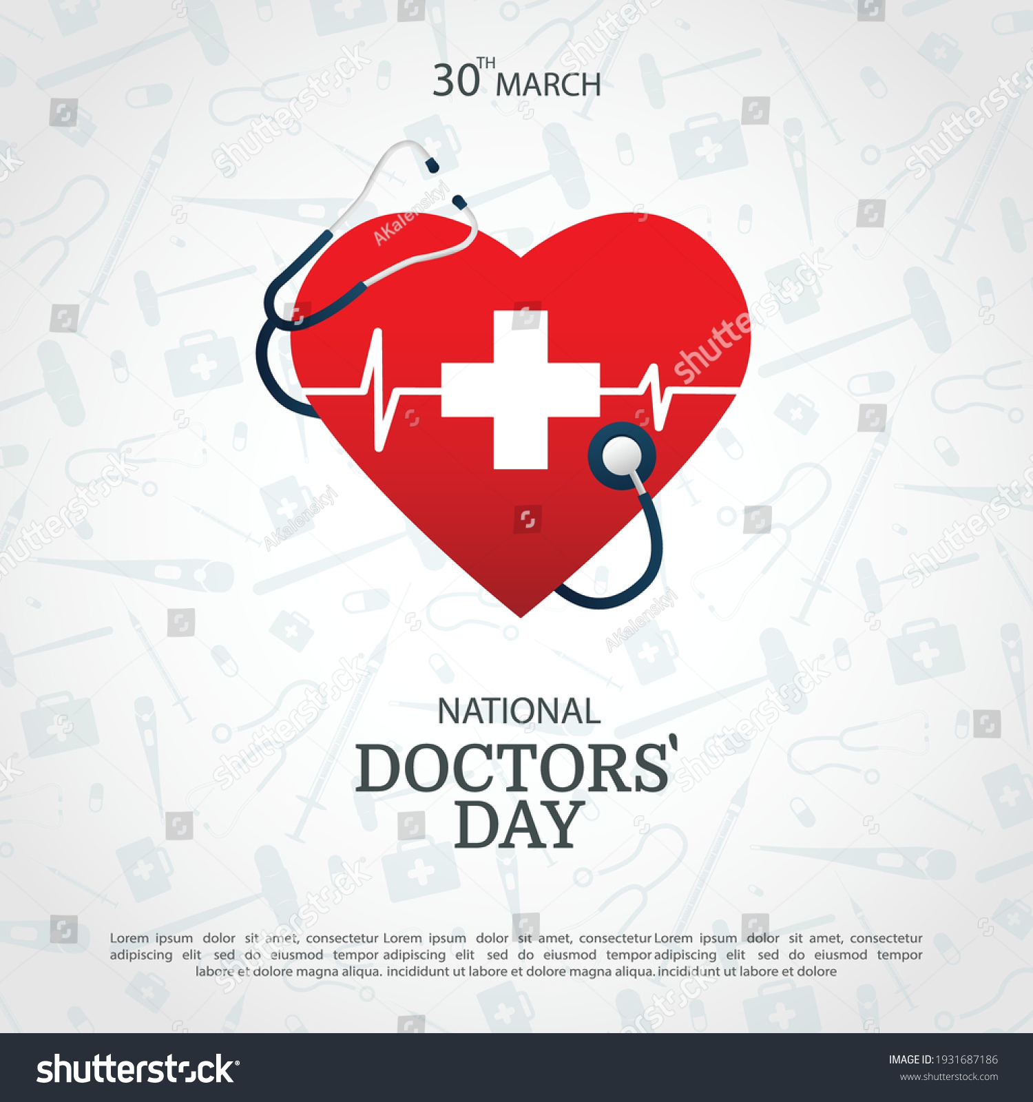 Vector Illustration Doctors Day Poster Banner Stock Vector (Royalty ...