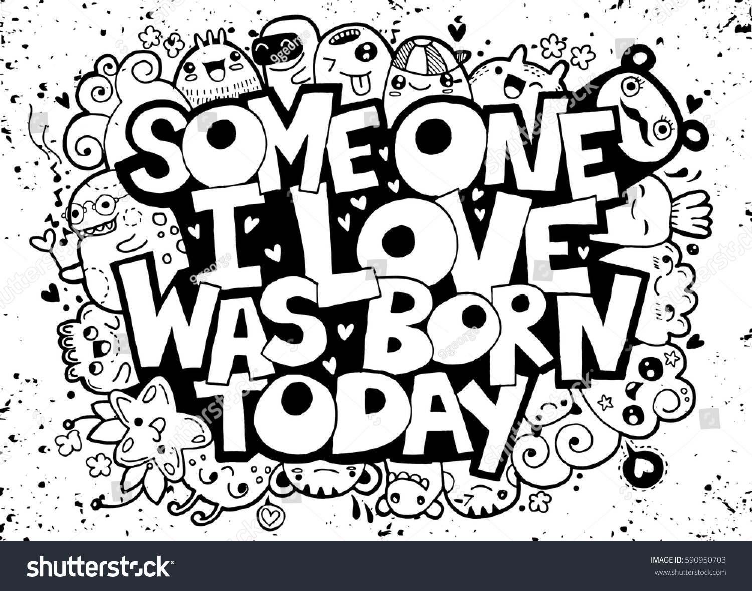 Vector Illustration Doodle Someone Love Born Stock Vector Royalty