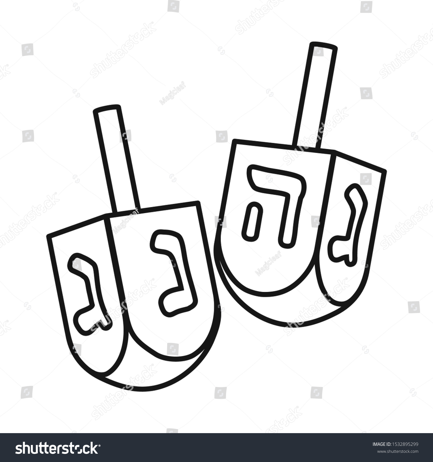 Vector Illustration Dreidel Jewish Icon Graphic Stock Vector (Royalty ...