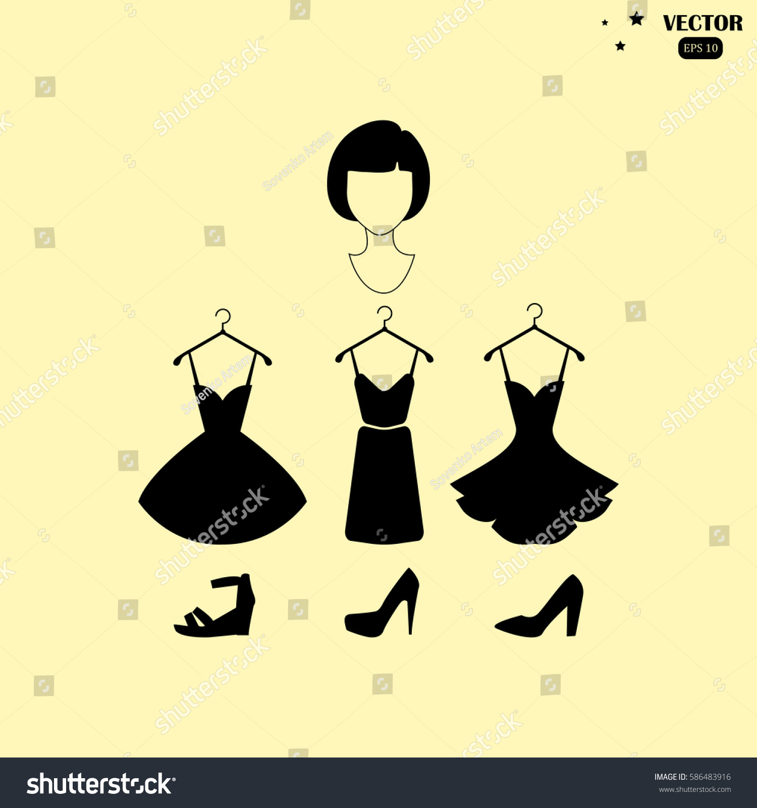 Vector Illustration Dress Icon Stock Vector (Royalty Free) 586483916 ...