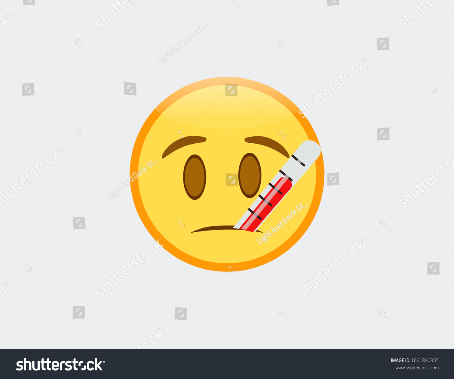 Vector Illustration Emoji Face Thermometer เวกเตอร์สต็อก (ปลอดค่า
