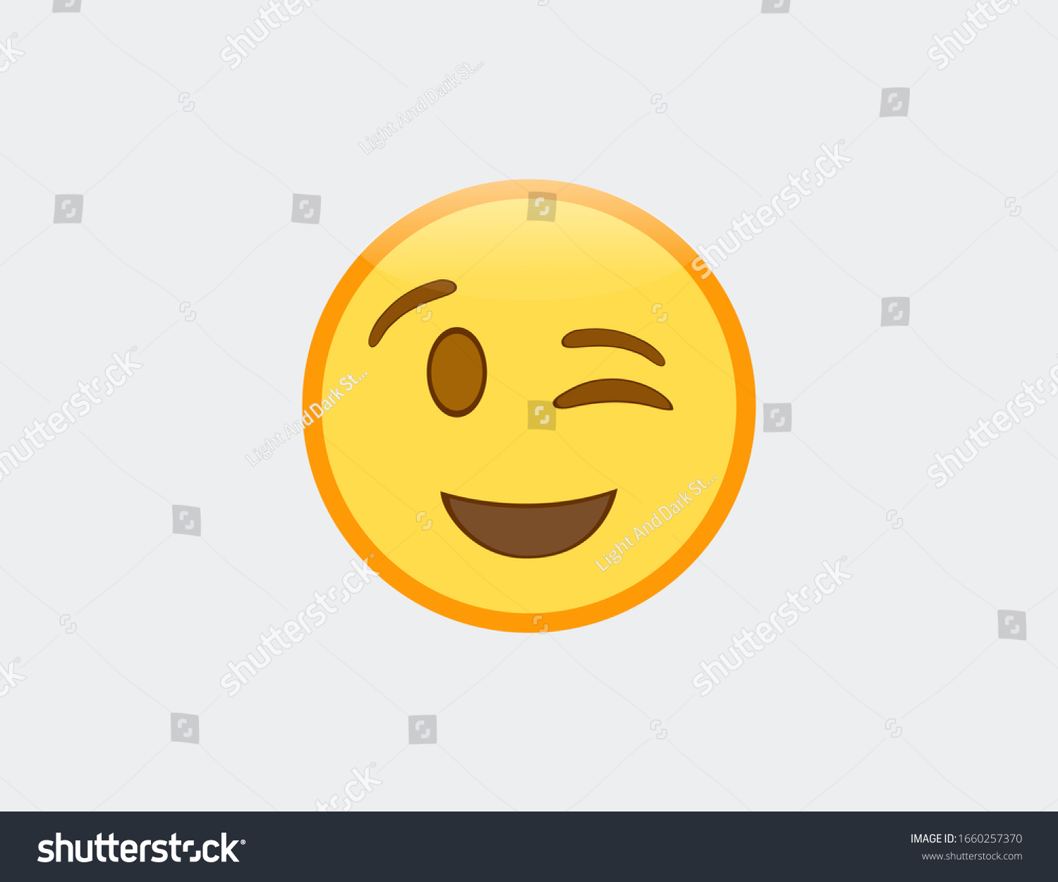 Vector Illustration Emoji Winking Face Stock Vector (Royalty Free ...