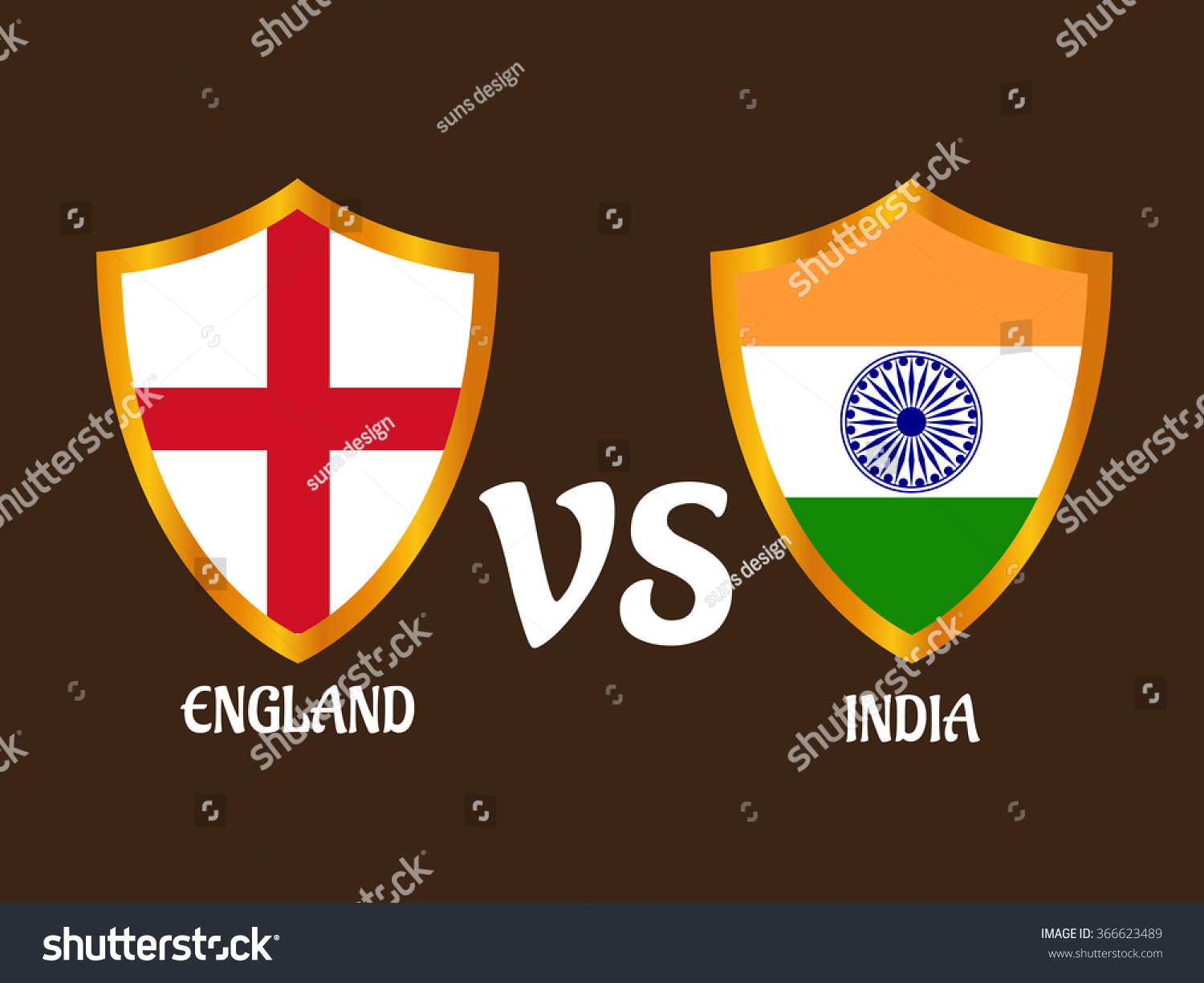 Vector Illustration England Vs India Cricket Stock Vector Royalty Free 366623489