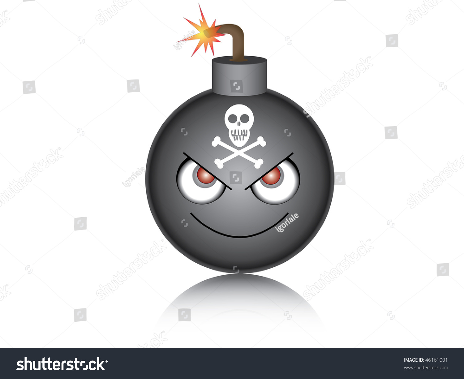 Vector Illustration Evil Bomb Stock Vector (royalty Free) 46161001 