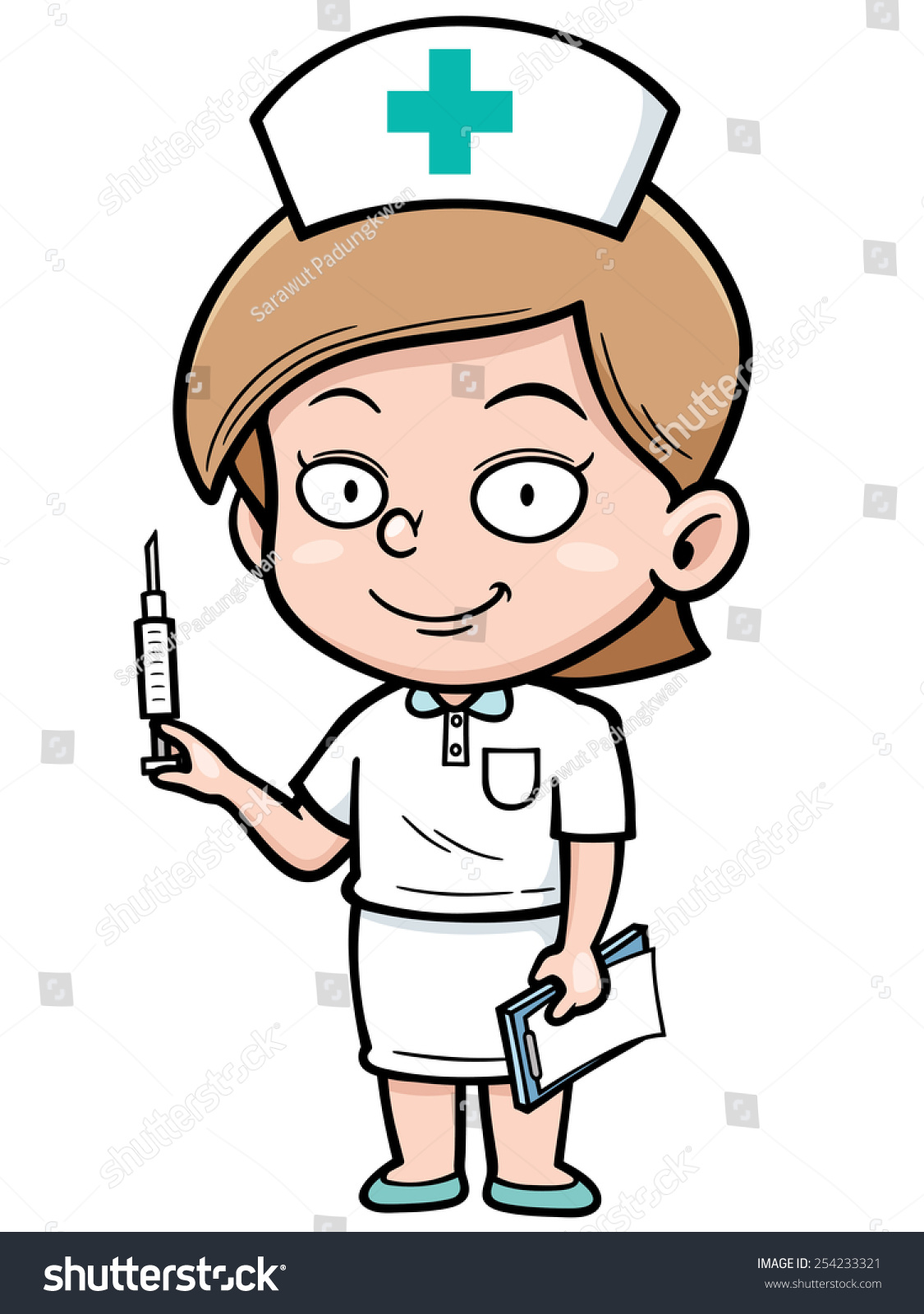 Vector Illustration Of Female Nurse - 254233321 : Shutterstock