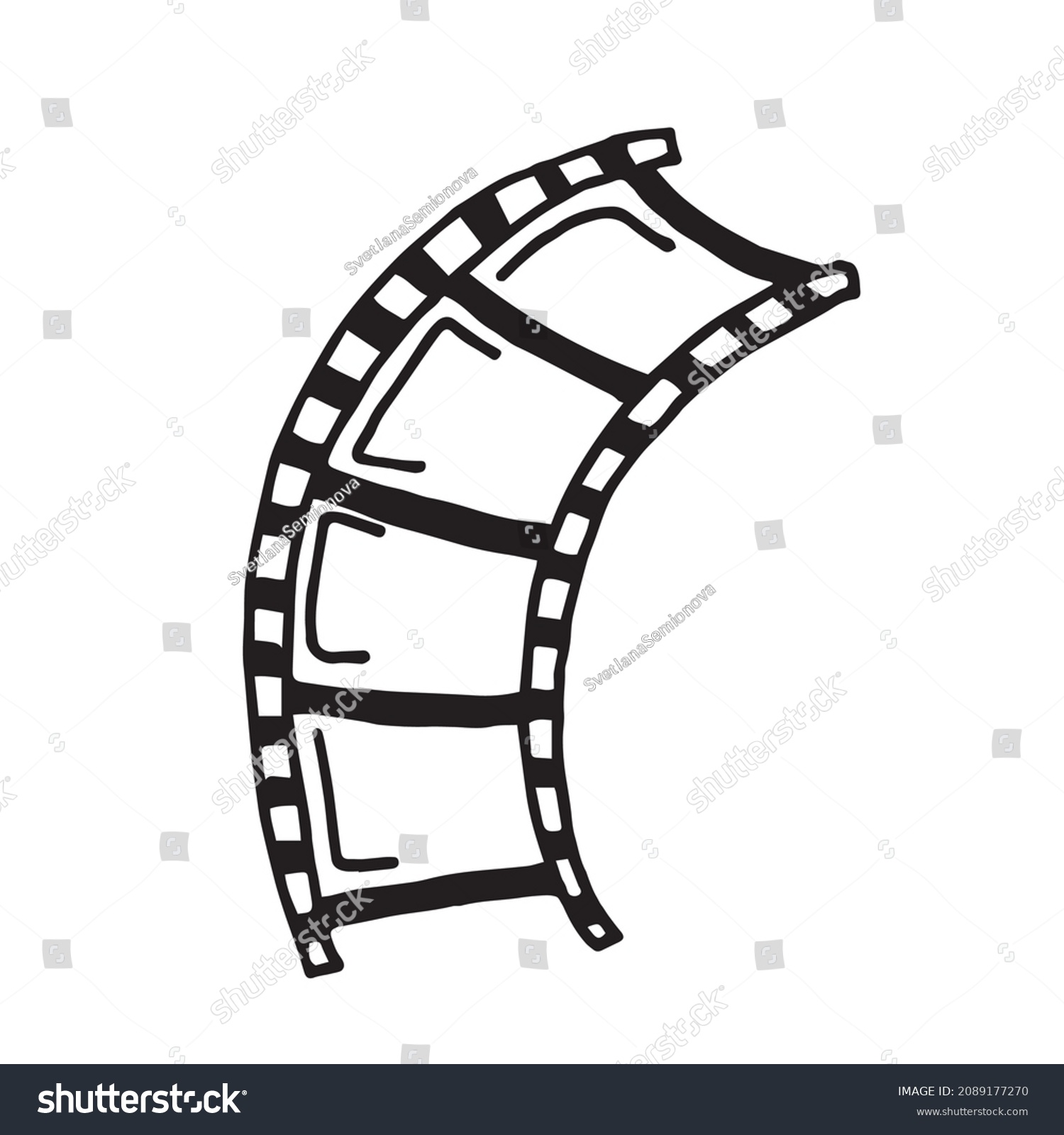 Vector Illustration Film Strip Doodle Style Stock Vector (Royalty Free ...